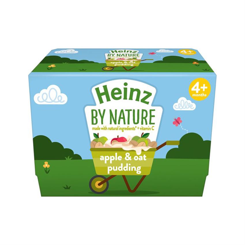 Heinz By Nature Apple & Oat Pudding For Babies - 100g, Pack of 4 - 6 Months+
