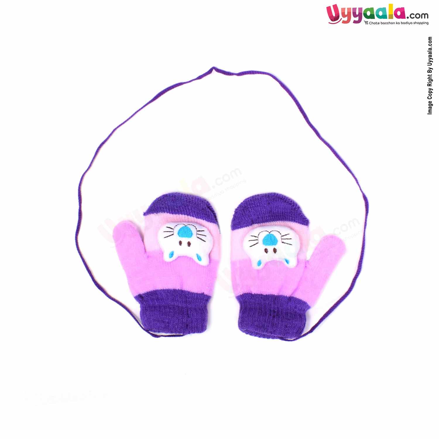 Baby Woolen Hand Gloves With Cat Character