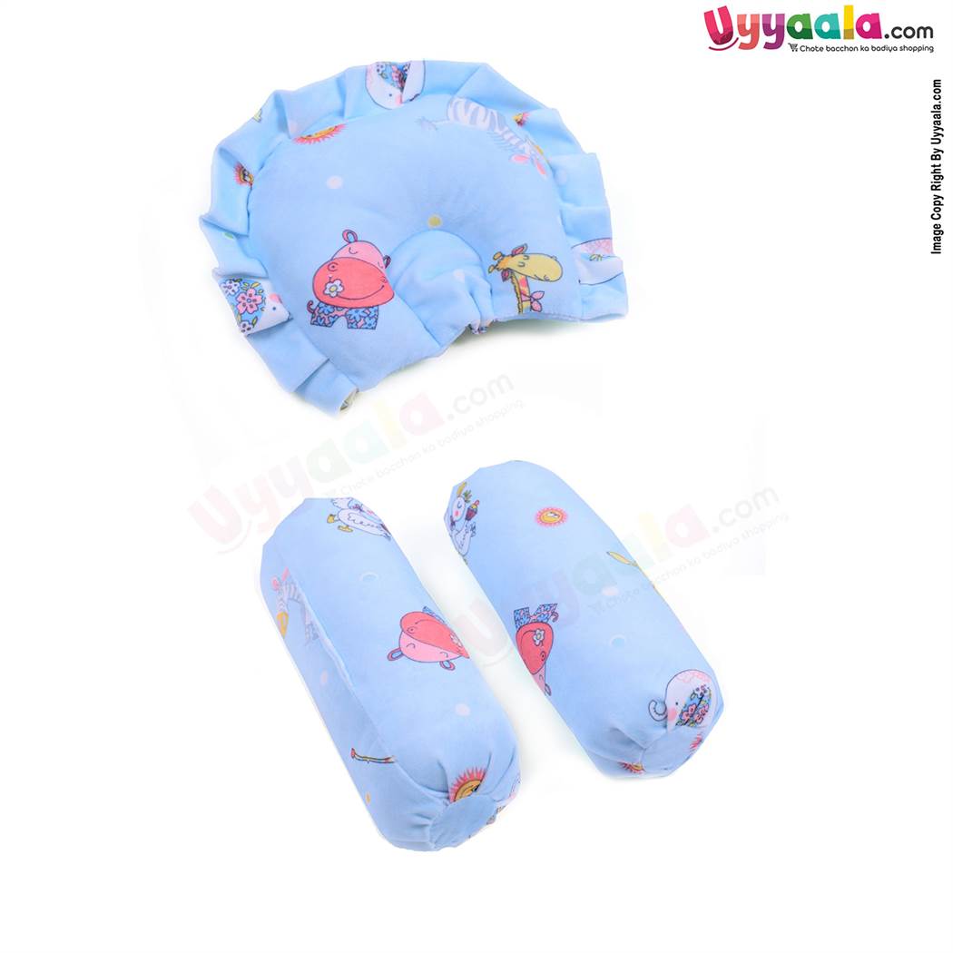 Baby Bedding With Pillow Velvet Animal print Blue 0-6m-uyyala-com.myshopify.com-Bedding-Happy Babies
