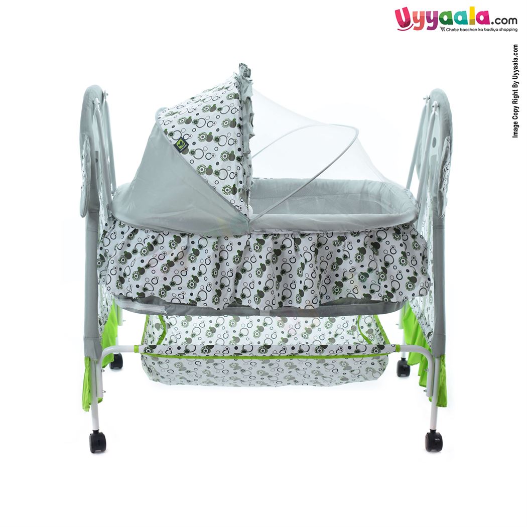 COOL BABY Cradle With Mosquito Protection Net, Storage Space & Wheel Locking System