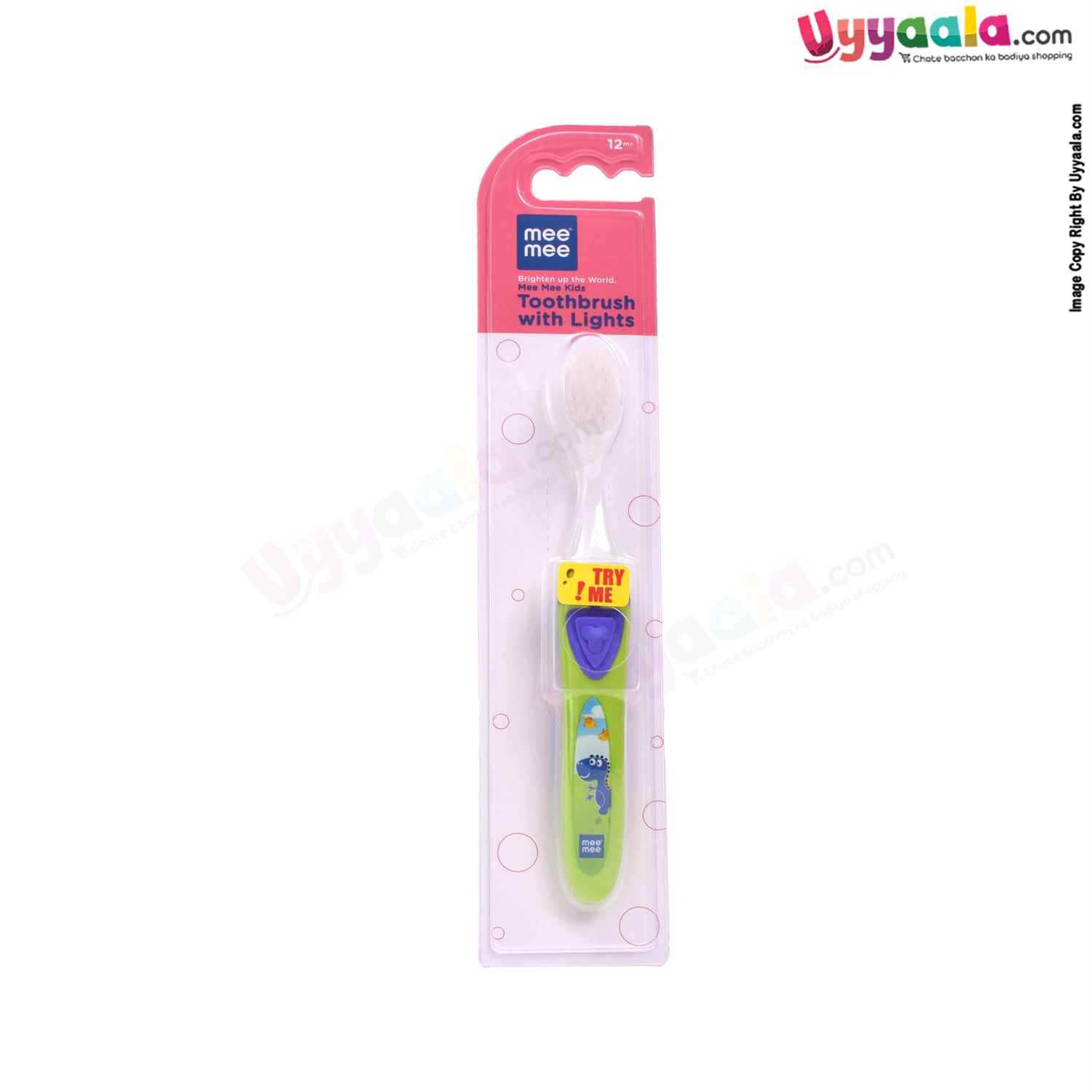 MEE MEE Extra soft Kids Toothbrush With Multiple colour Lights, 12m+ age, Green