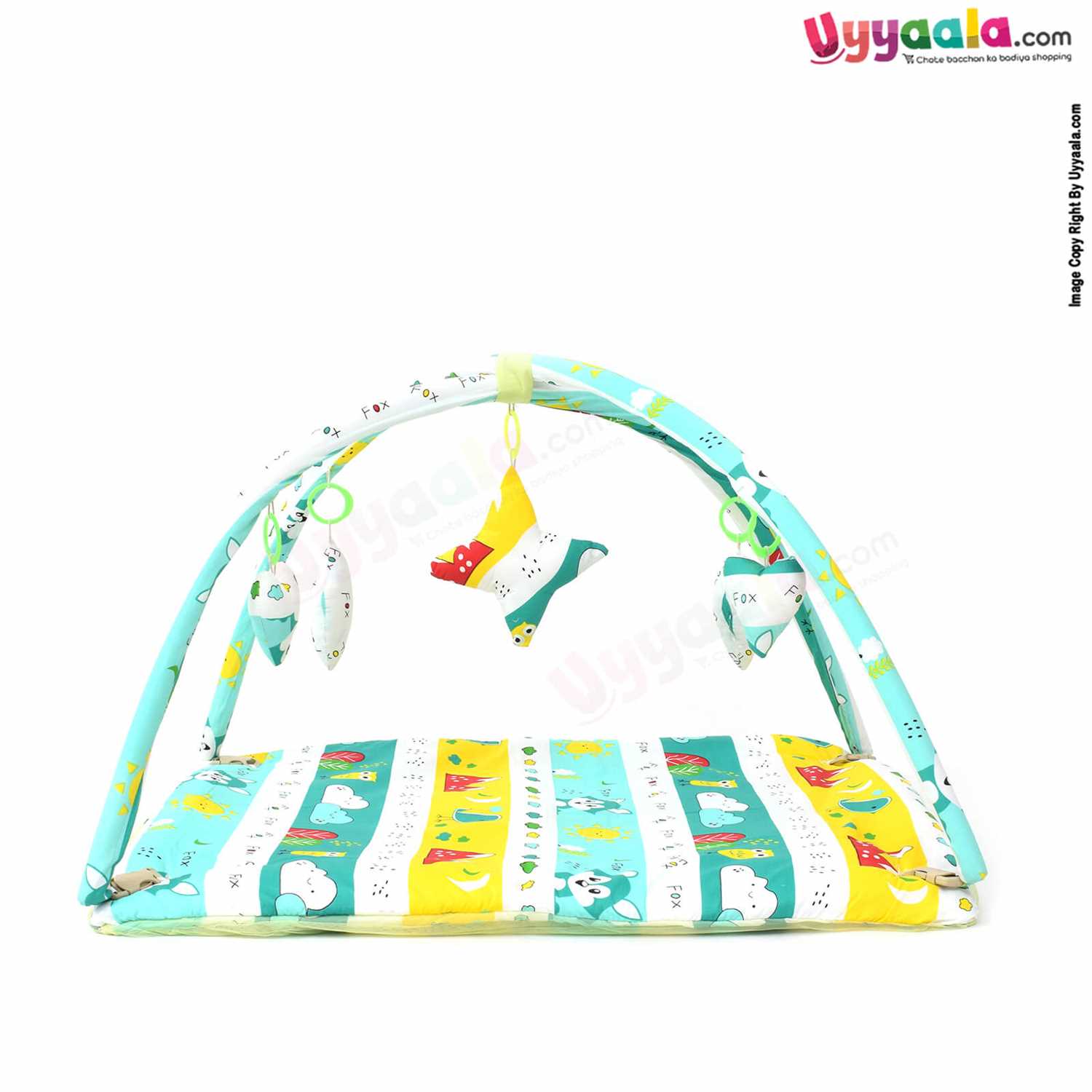 APPLE KIDS Play Gym with mosquito net for Babies, assorted print - Multi Color