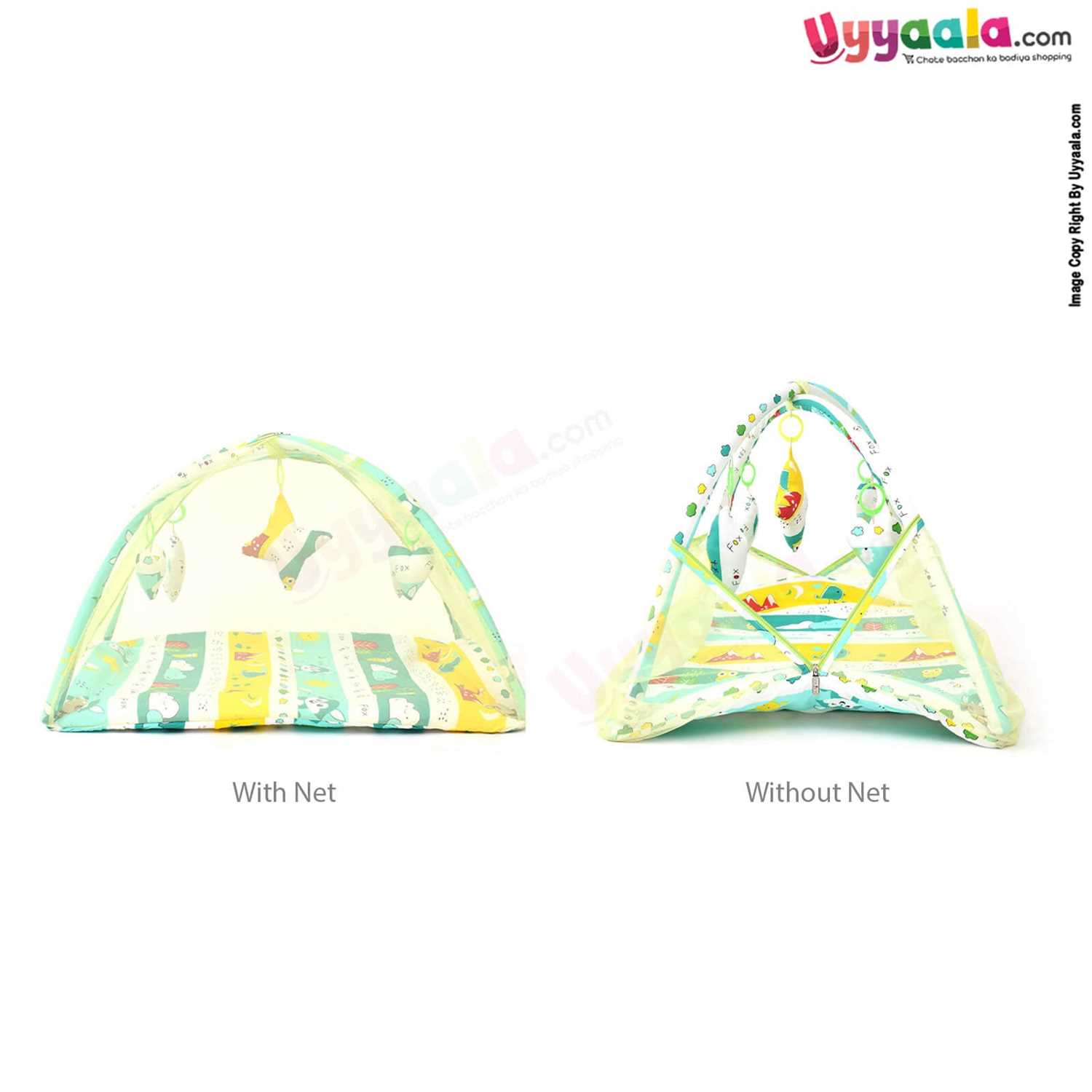APPLE KIDS Play Gym with mosquito net for Babies, assorted print - Multi Color
