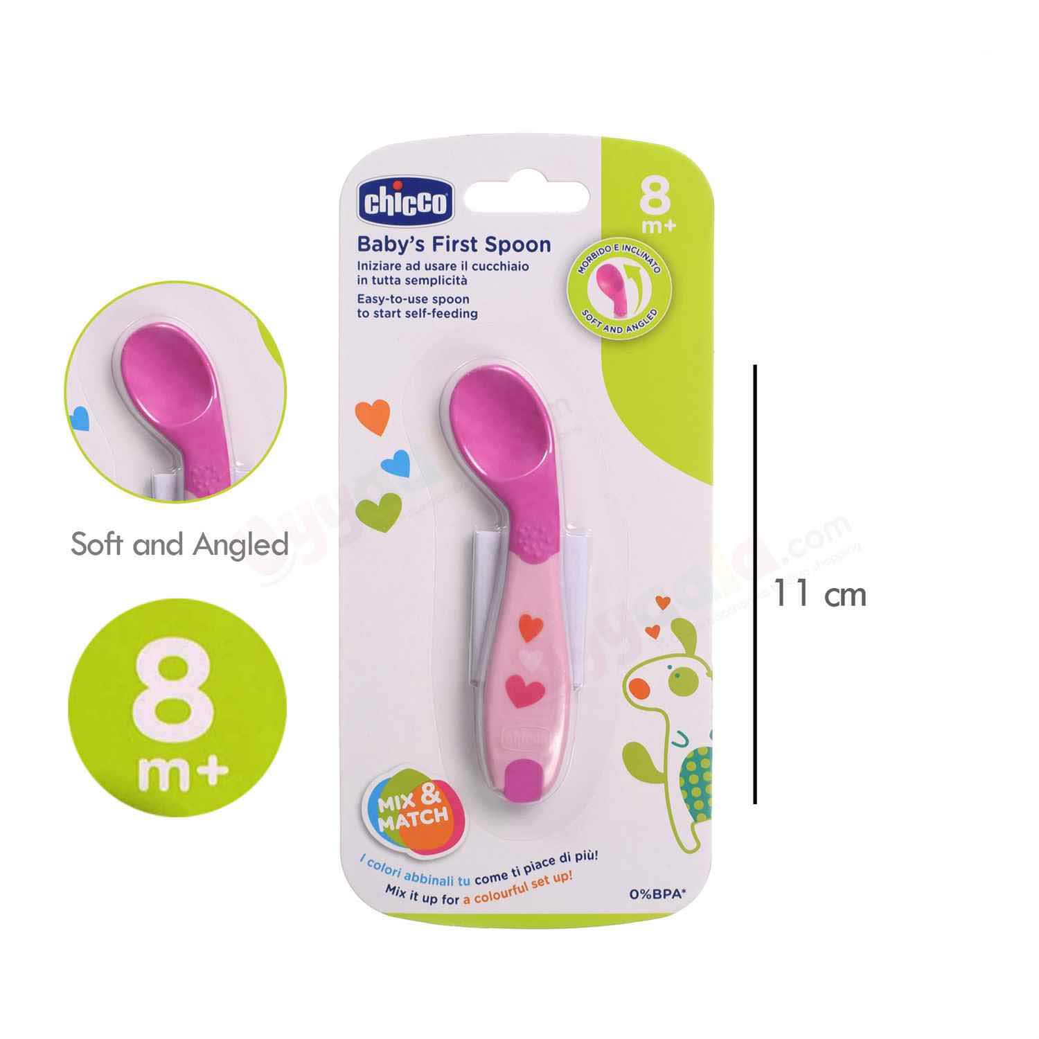 Chicco Baby's First Spoon 8+m Age, Pink