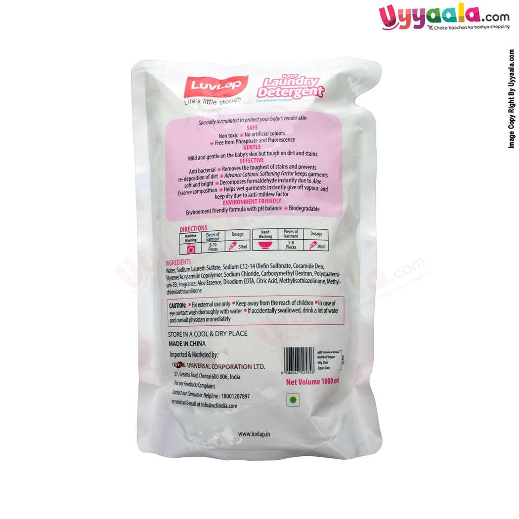 LUVLAP Baby Laundry Detergent Anti Bacterial 1L Refill Pack-uyyala-com.myshopify.com-Laundry Detergent-LuvLap