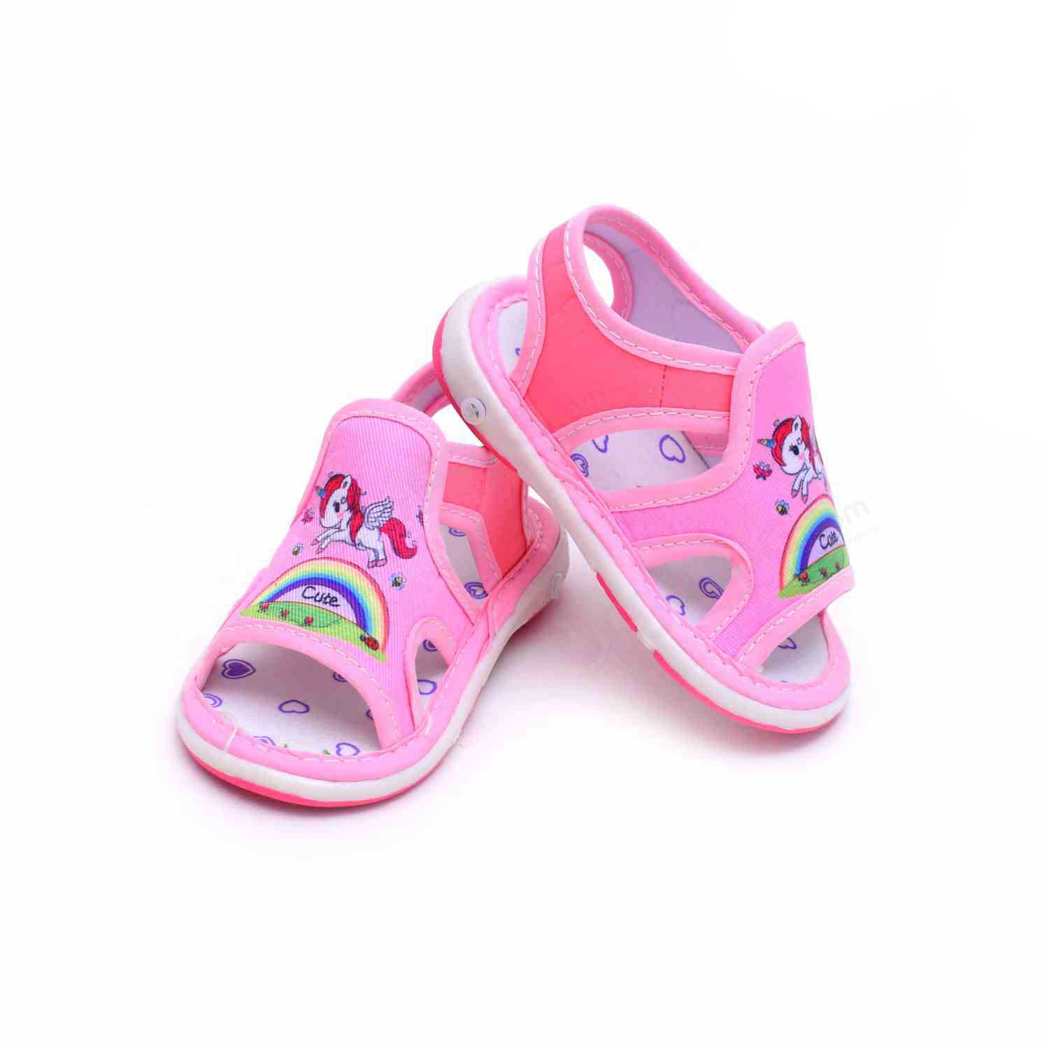 Kids Collection Lets Go Chu Chu Sandals with Cute Unicorn Print - Pink
