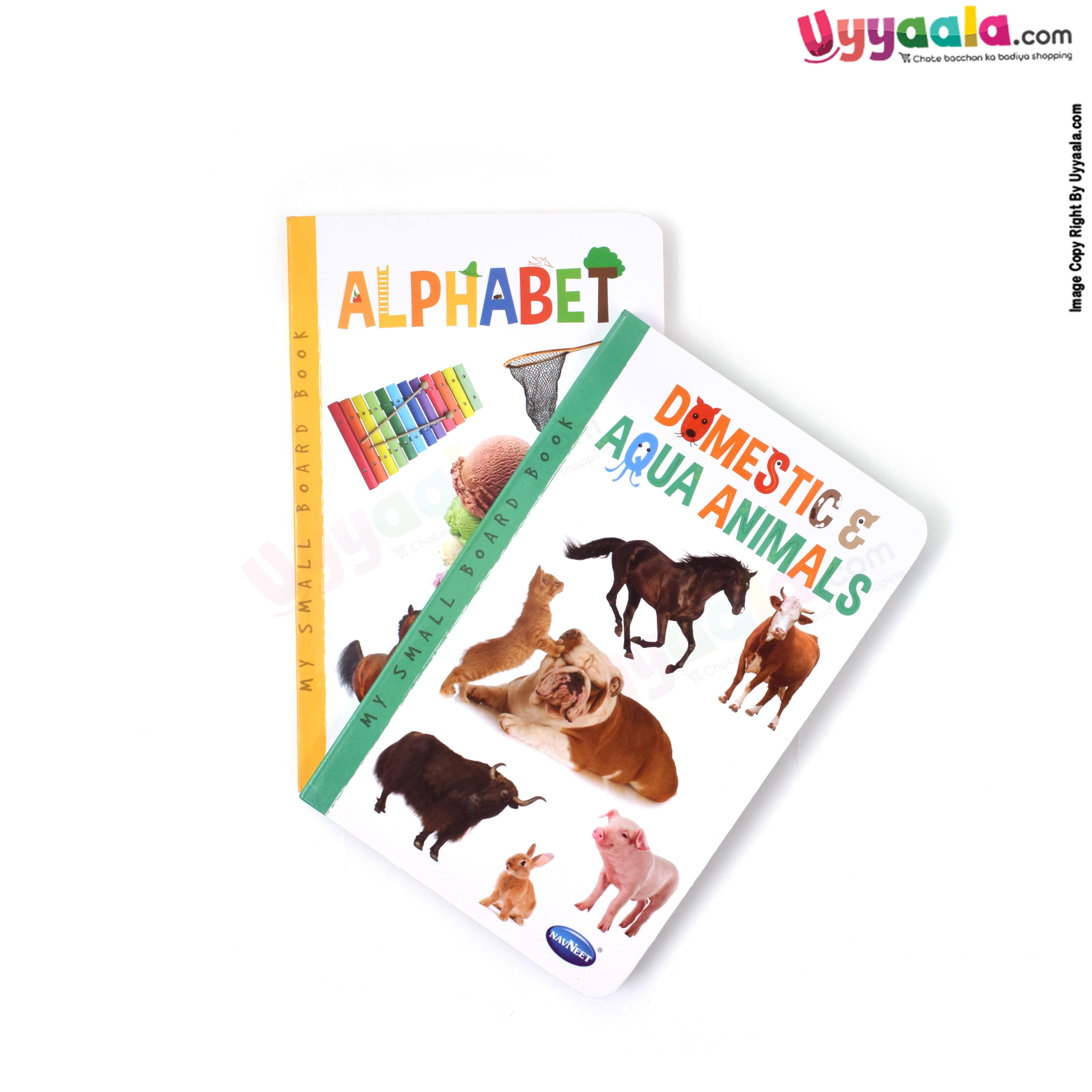 NAVNEET my small board book pack of 2 - domestic & aqua animals & alphabet