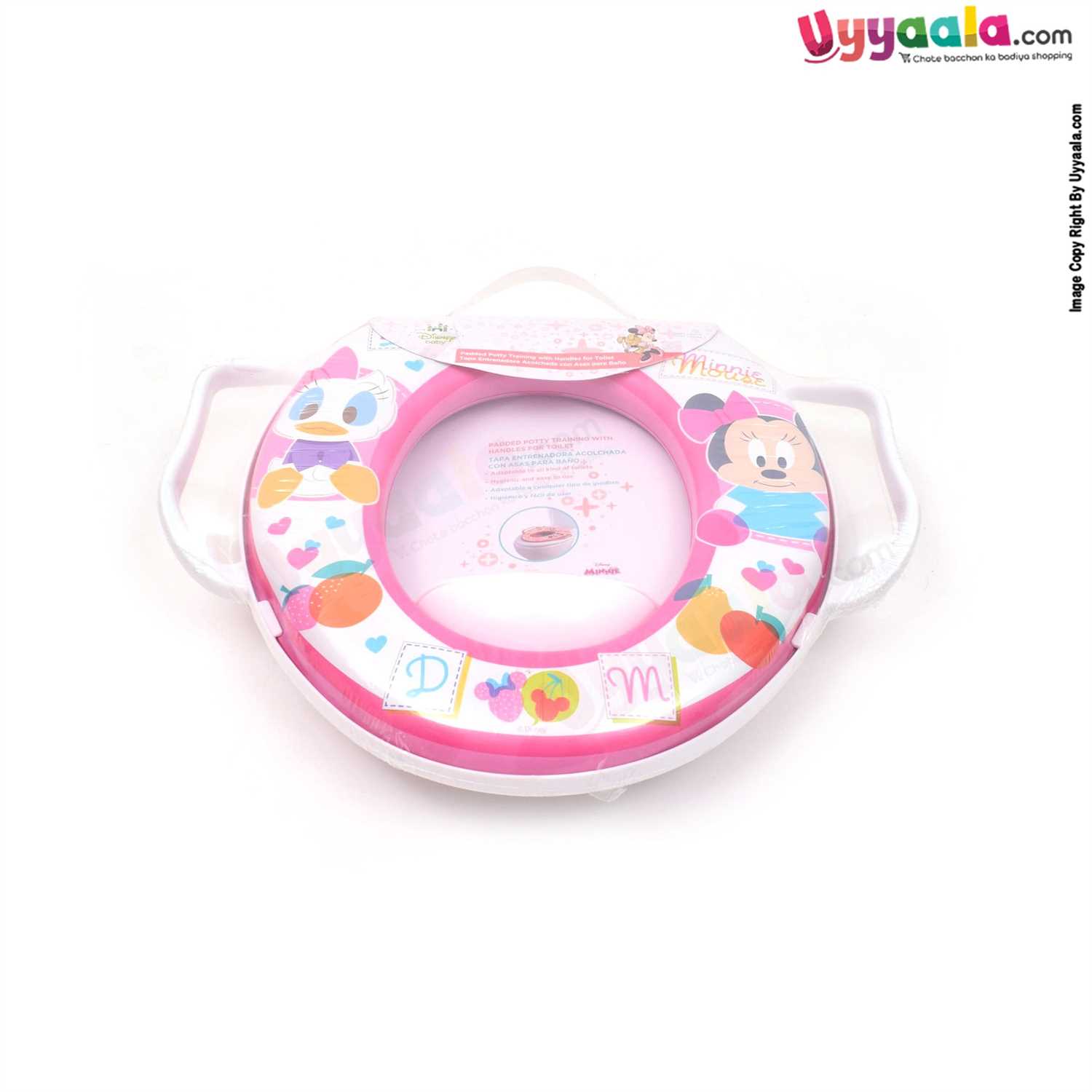 DISNEY BABY Cushioned Potty Seat with Handle, Minnie Mouse Print - Pink, White