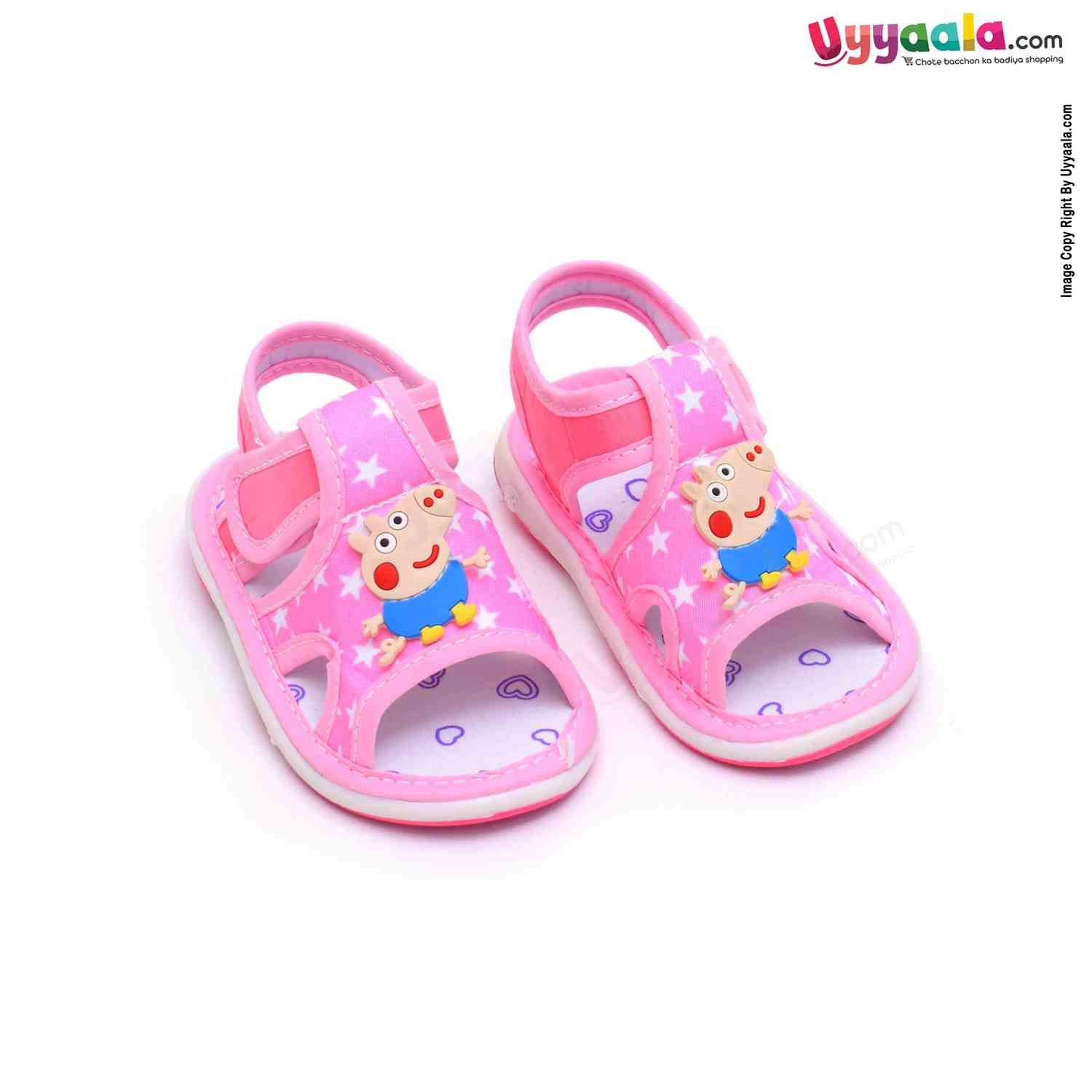 Kids Collection Lets Go Chu Chu Sandals with Cute Animal Character - Pink