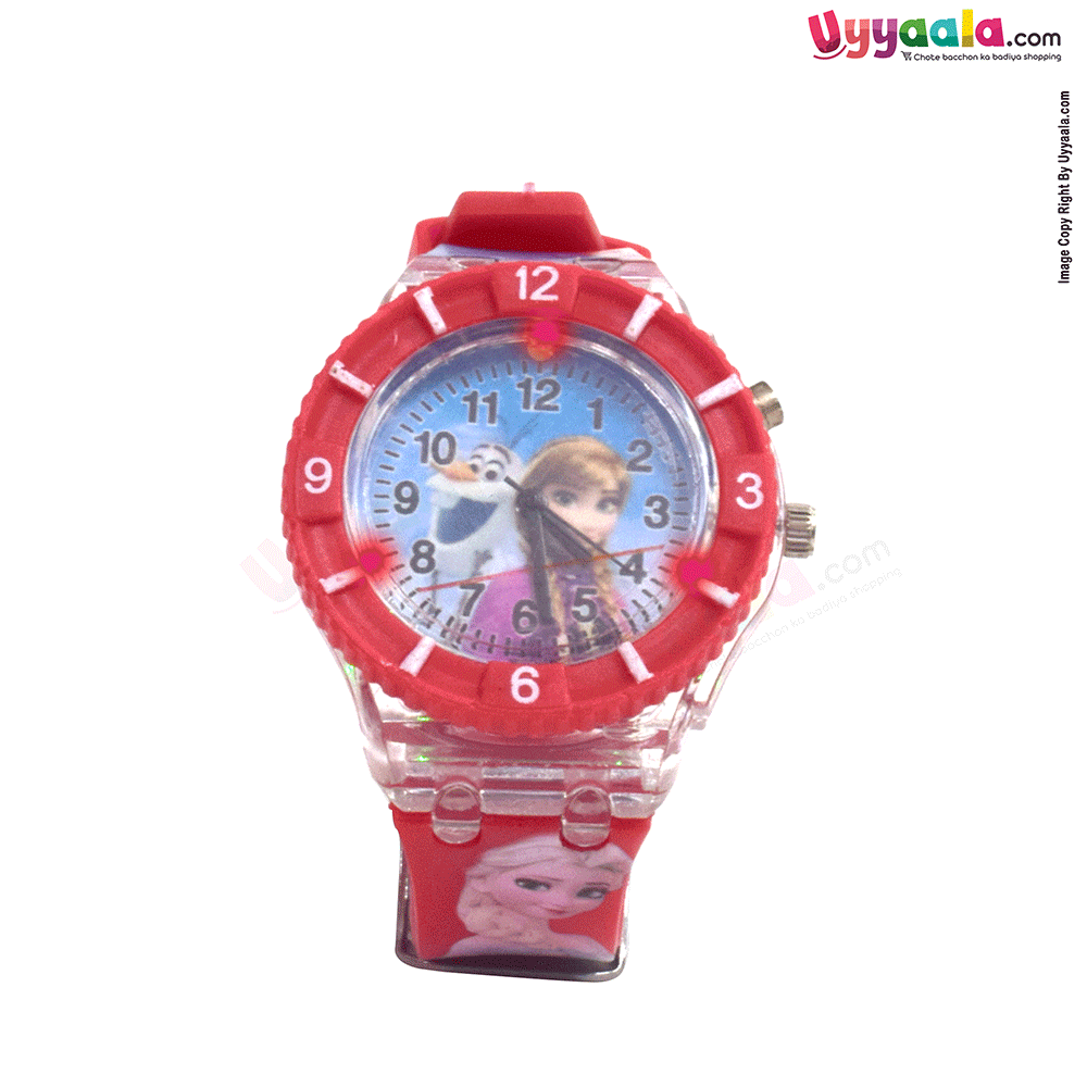 Frozen analog watch with led lightings for kids