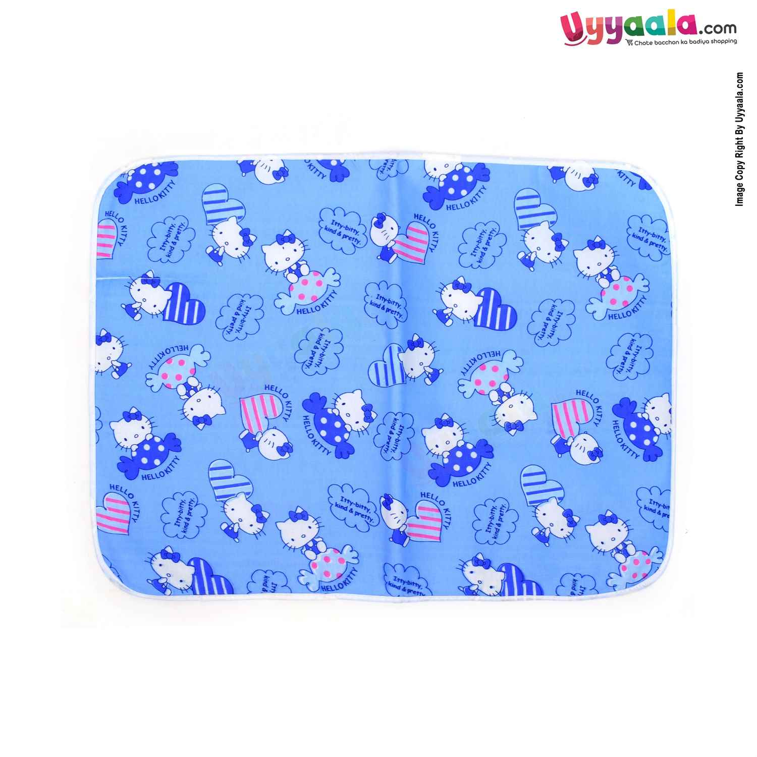 Plastic Sleeping Mats Water Proof Bed Protector With Foam Cushioned for Babies Hello Kitty Print Small