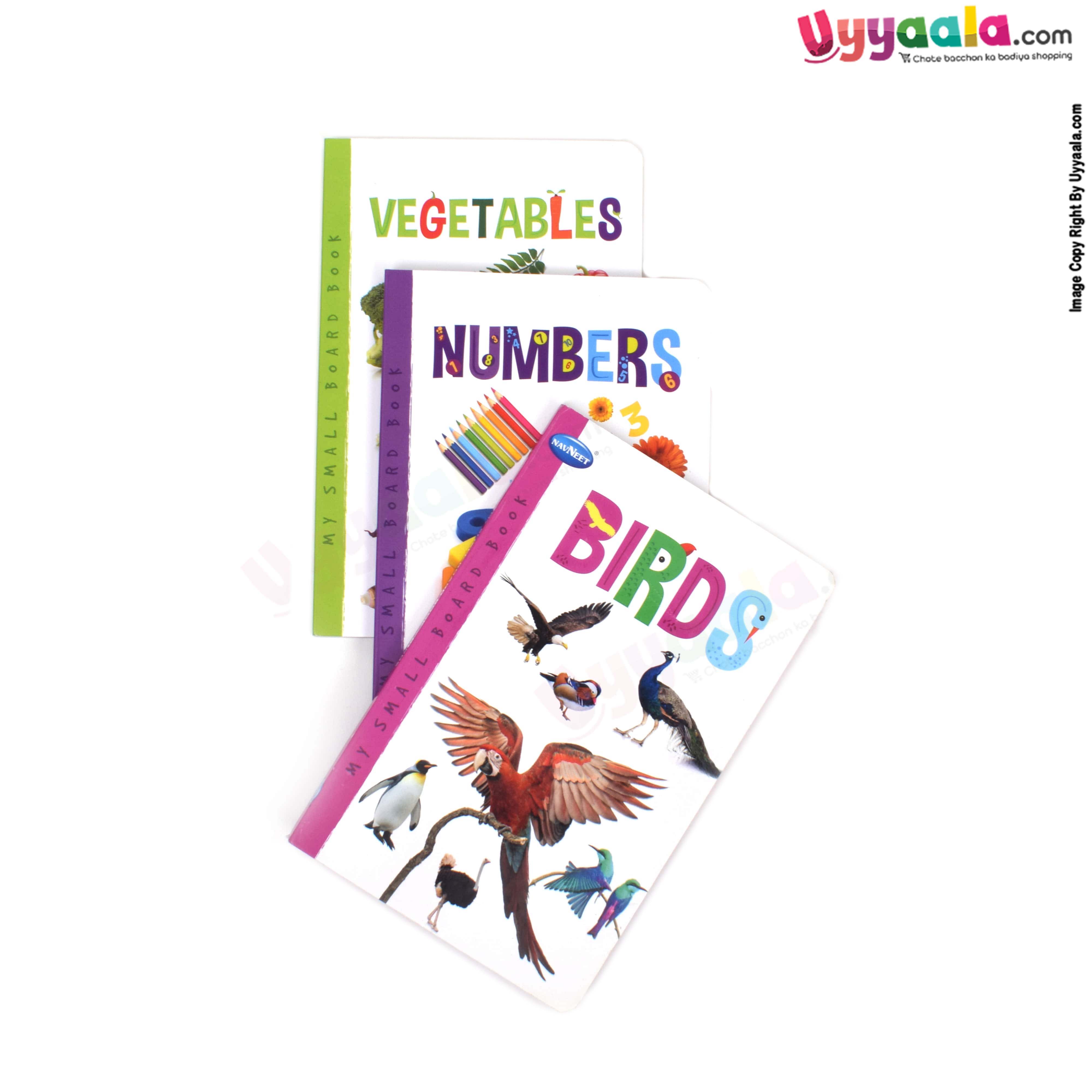 NAVNEET my small board book pack of 3 - birds,vegetables & numbers