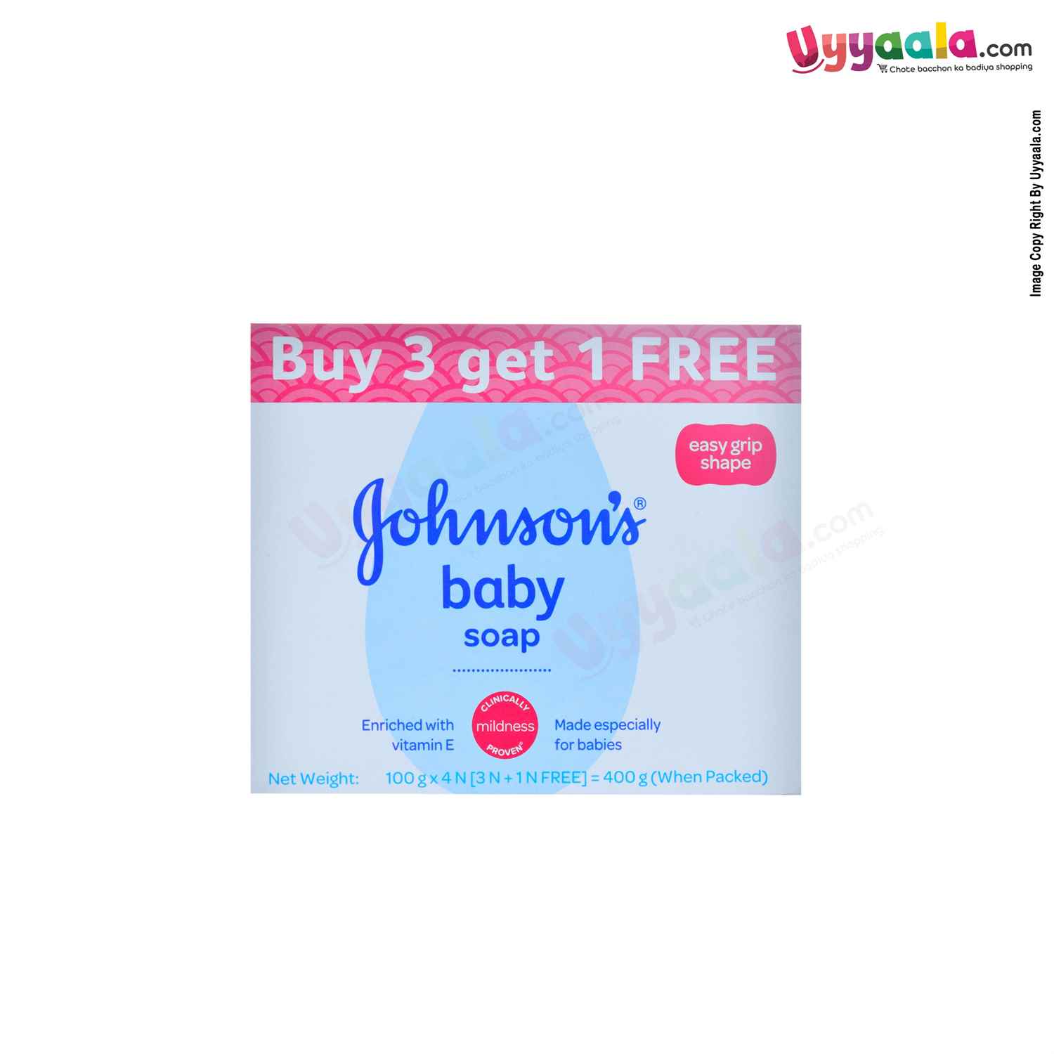 JOHNSONS Baby Soap Vitamin E (Buy 3 Get 1) -100g Each