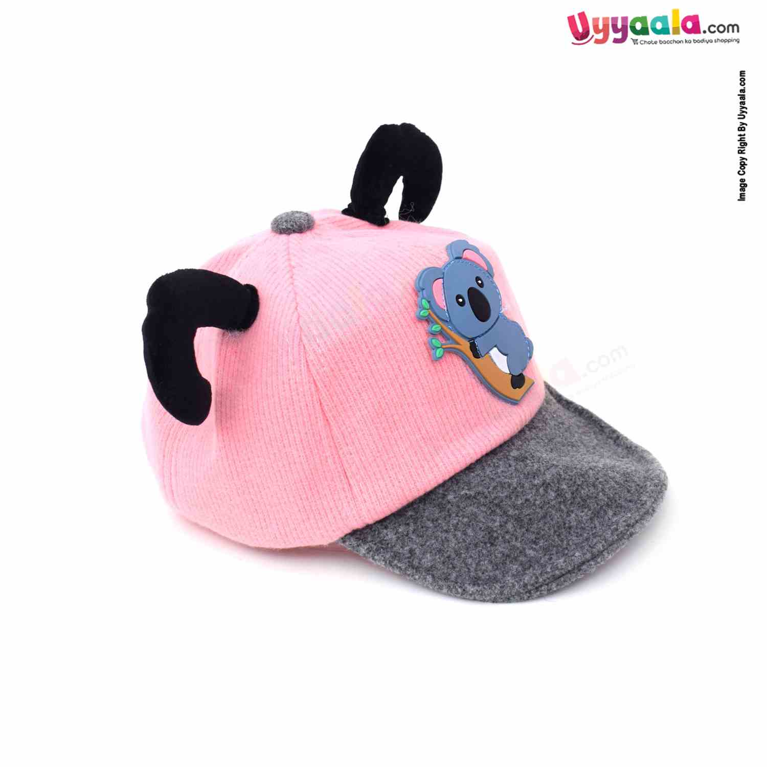 Fashion Cap for Kids with Kola Bear Patch Cotton 2+y Age, Pink