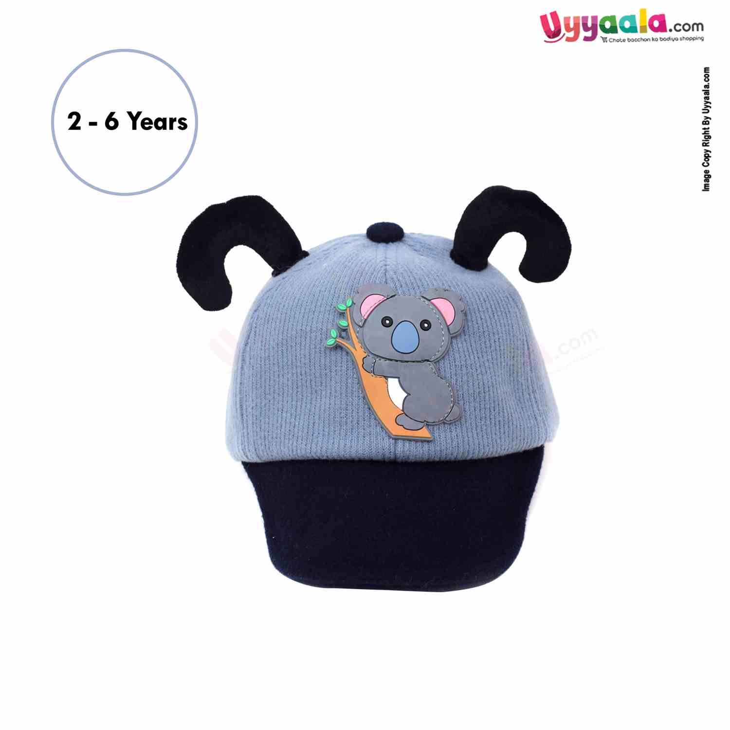 Fashion Cap for Kids with Cola Bear Patch Cotton 2+y Age, Blue