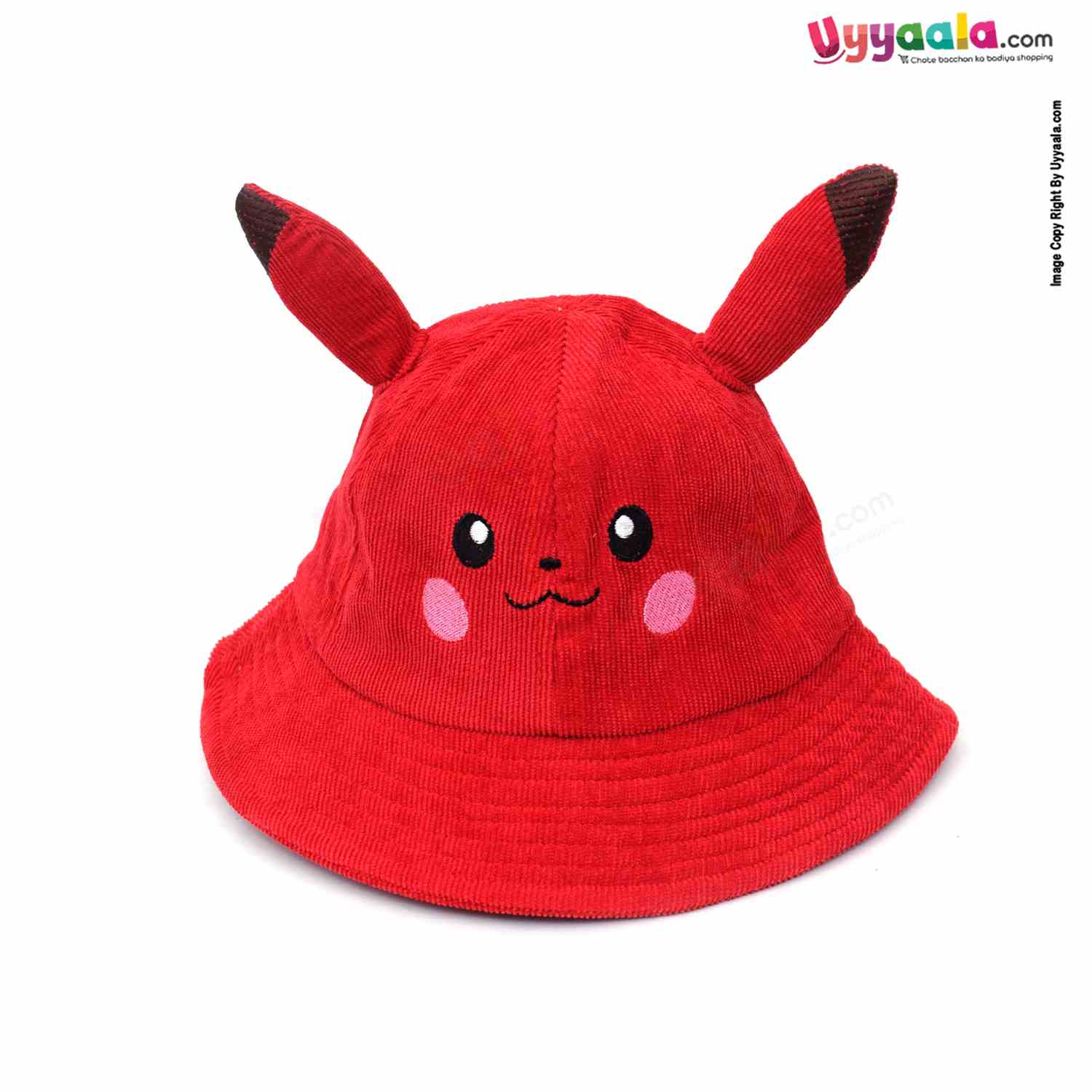 Straw Hat for Kids with Pikachu Character 2+Y Age, Red