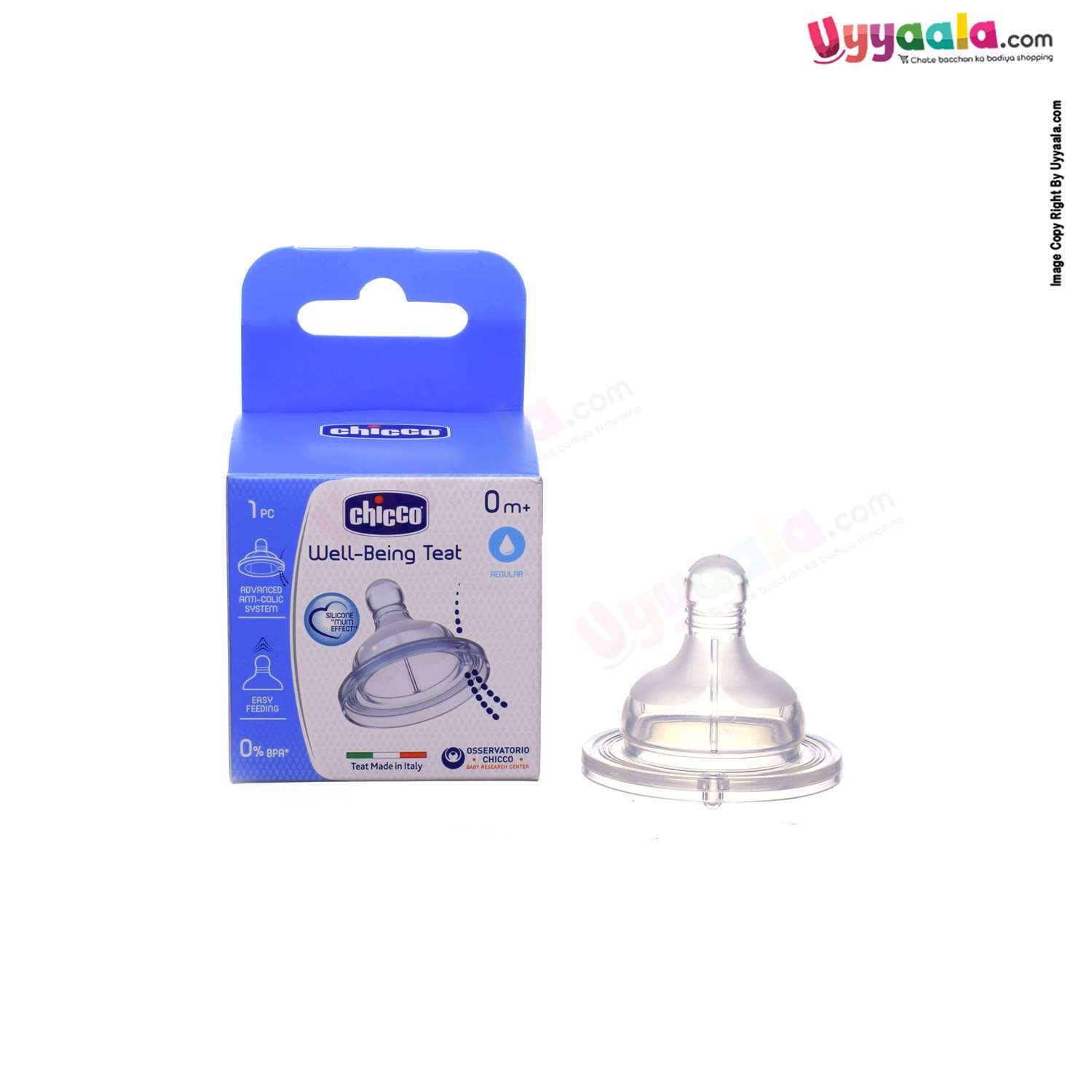 CHICCO Regular flow well being silicon teat, 1pc - 0+m