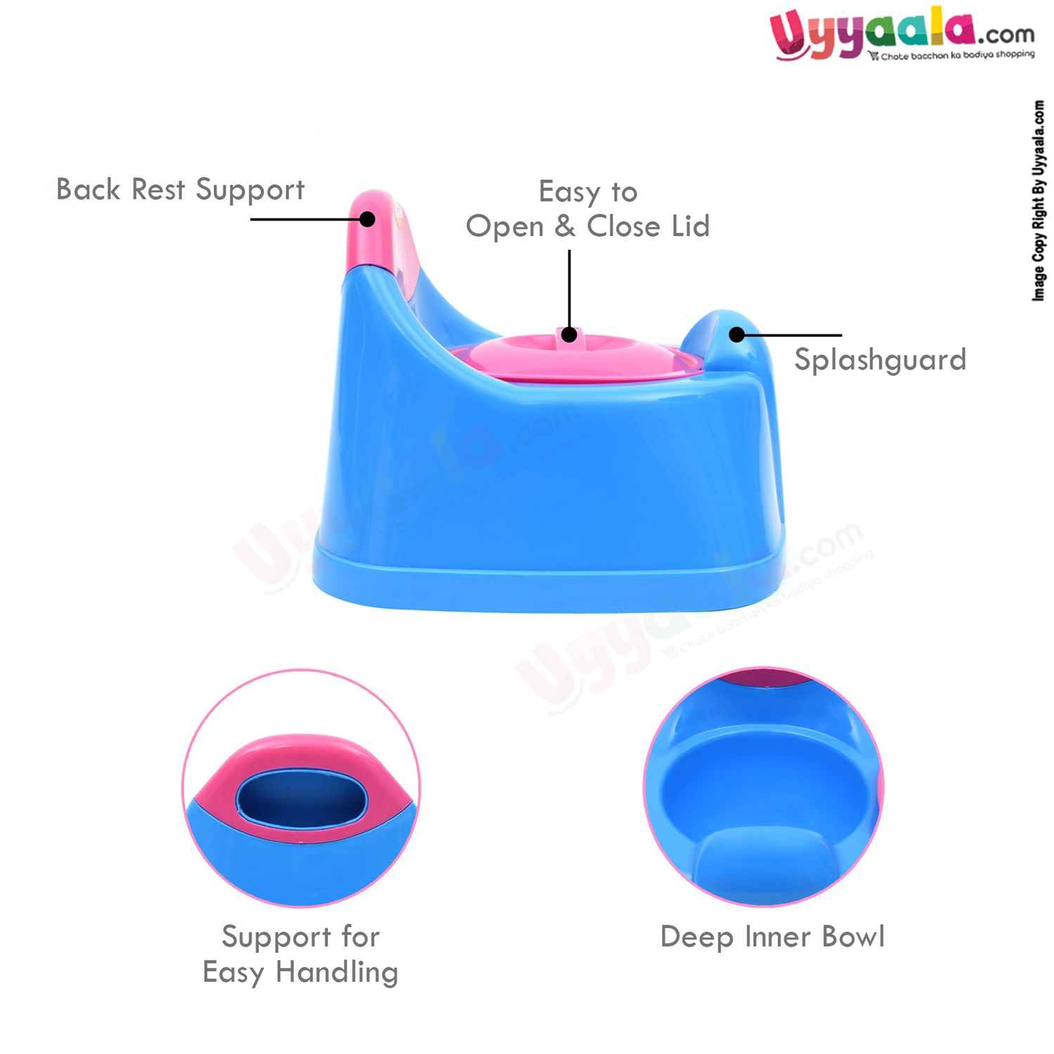 JOYFUL Baby Potty Training Seat with Lid for 5+m Age - Blue