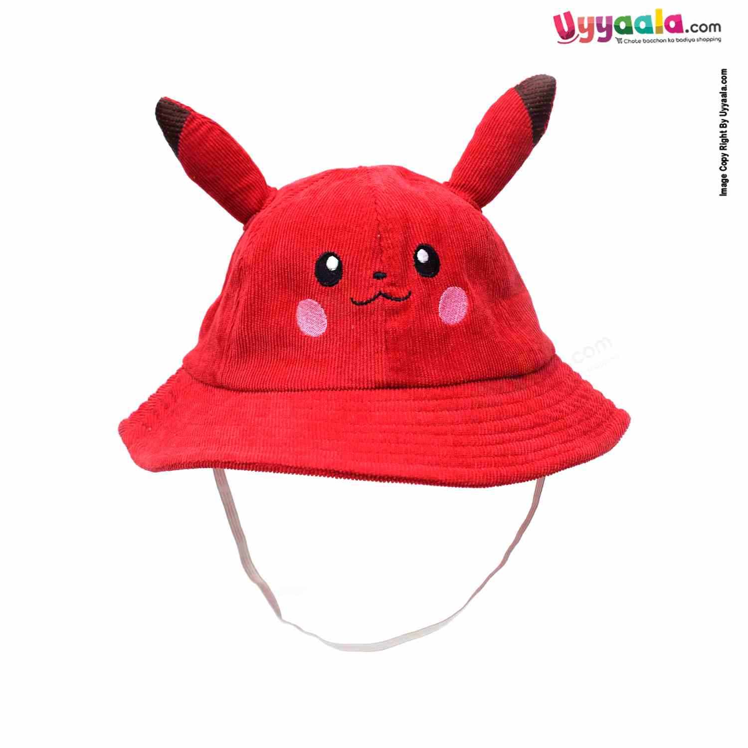 Straw Hat for Kids with Pikachu Character 2+Y Age, Red
