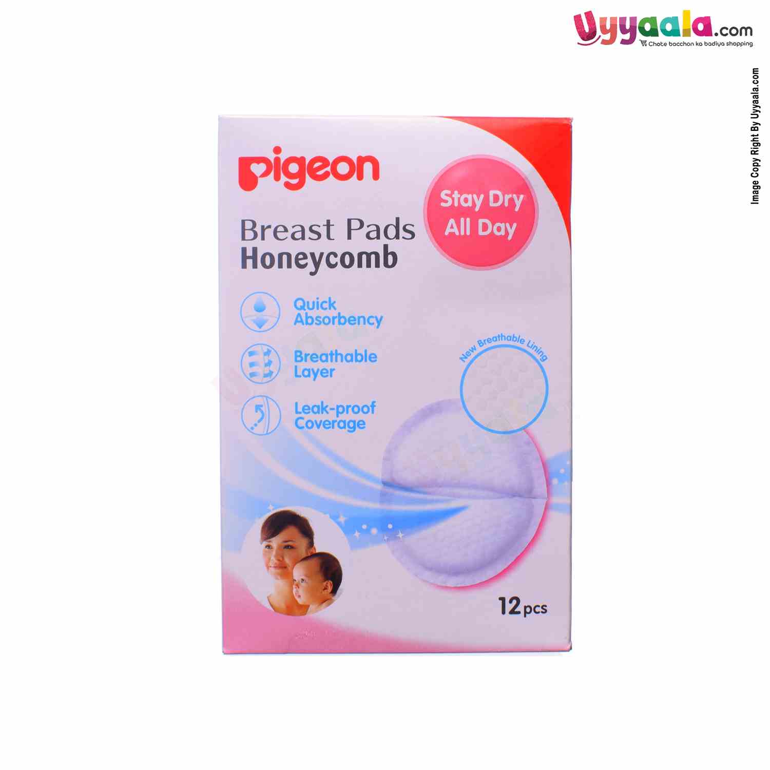 PIGEON Disposable Breast (Nursing) Pads Soft Honey Comb - 12Pcs