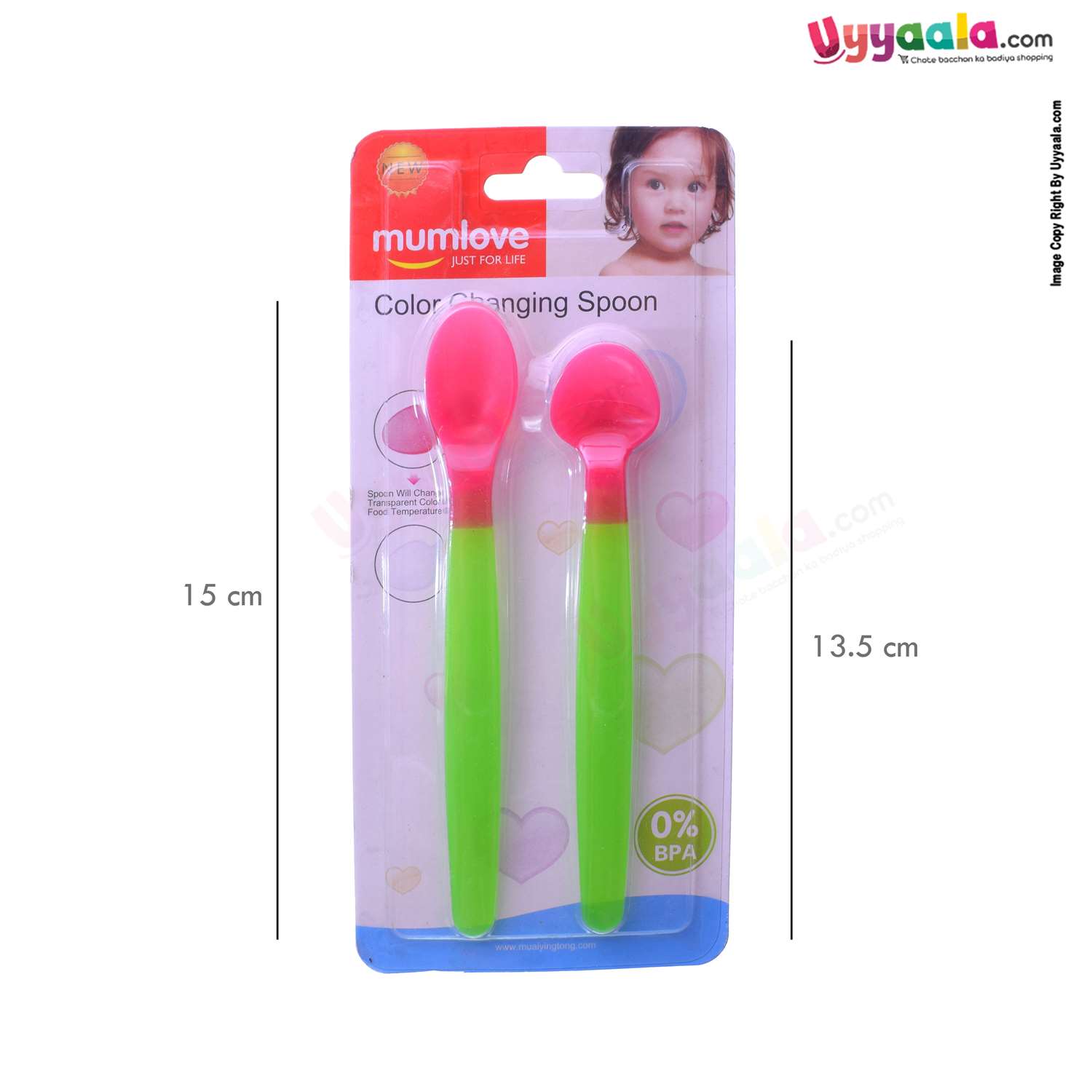 MUMLOVE Color Changing Spoon 4+m Age - Pink, Green
