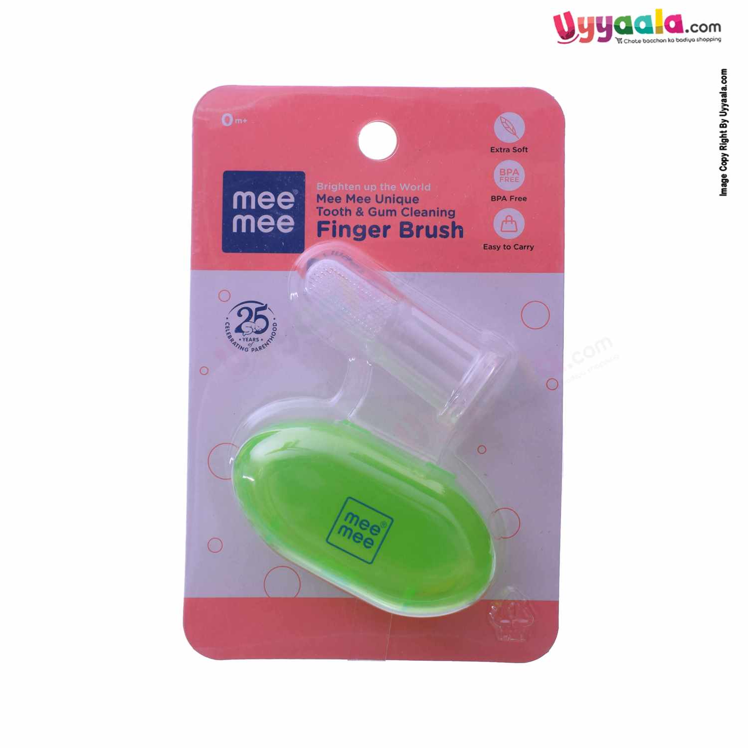 MEE MEE Soft Silicone Baby Finger Toothbrush with Storage Case, 3+m Age