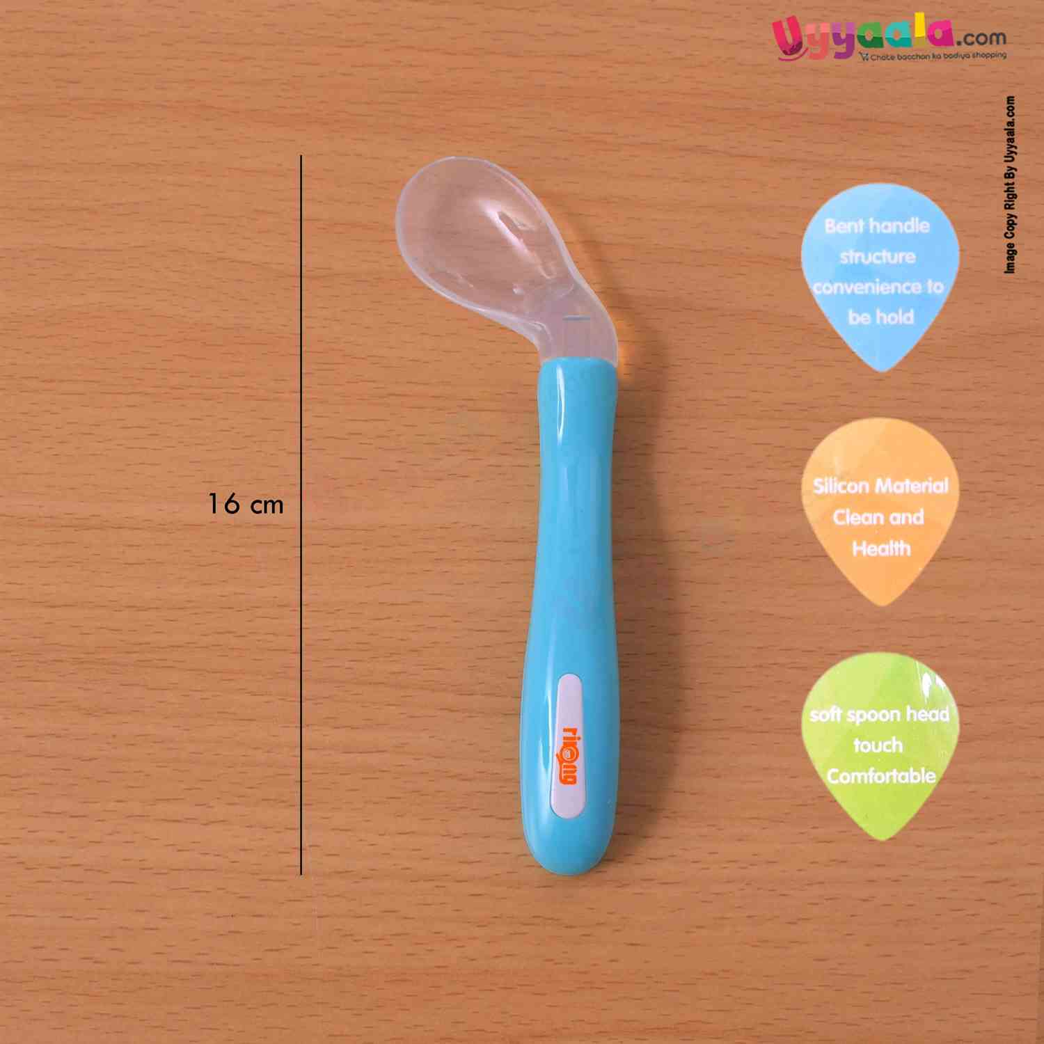 RIKANG Silicone Spoon For Babies 6+m Age - Blue