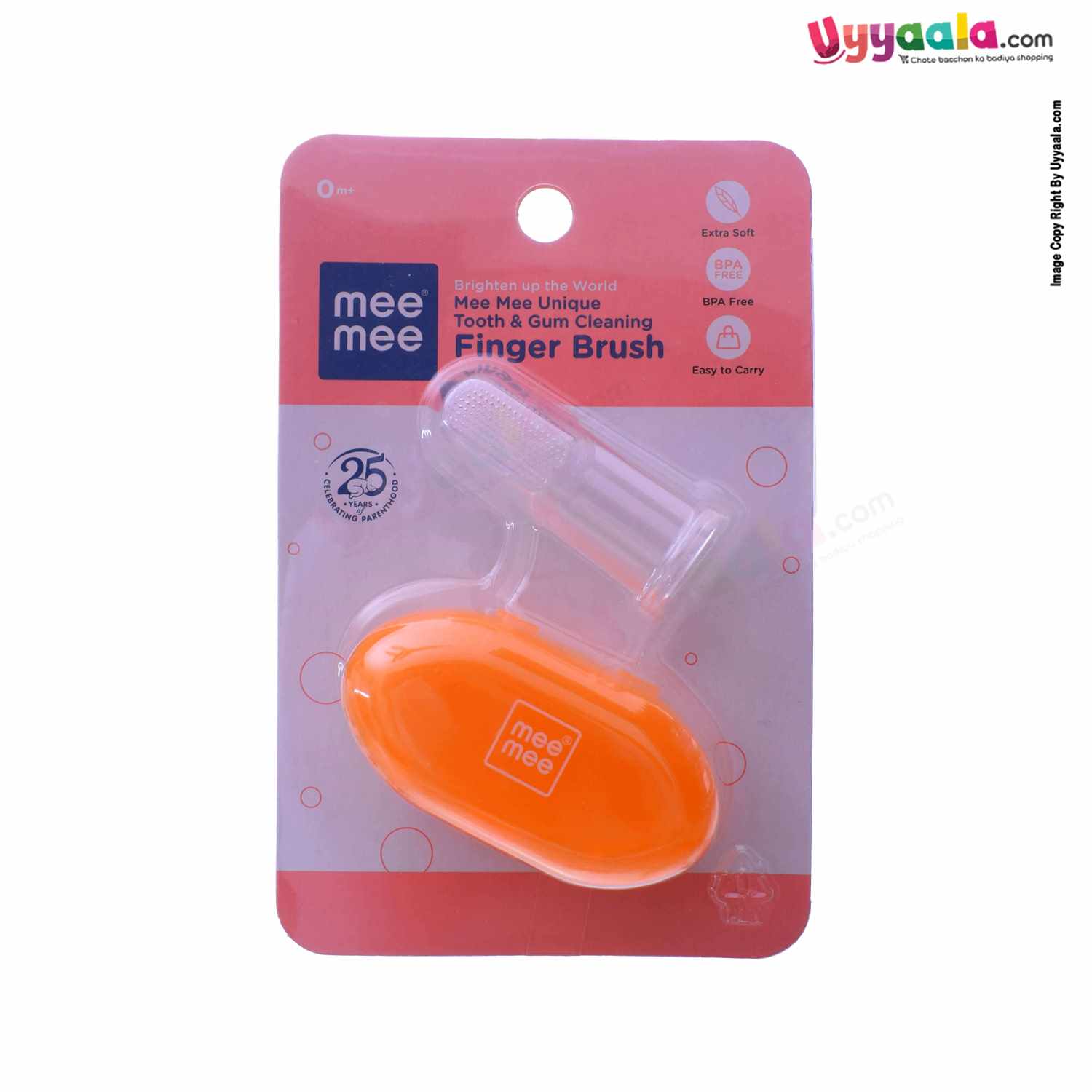 MEE MEE Soft Silicone Baby Finger Toothbrush with Storage Case, 0+m Age