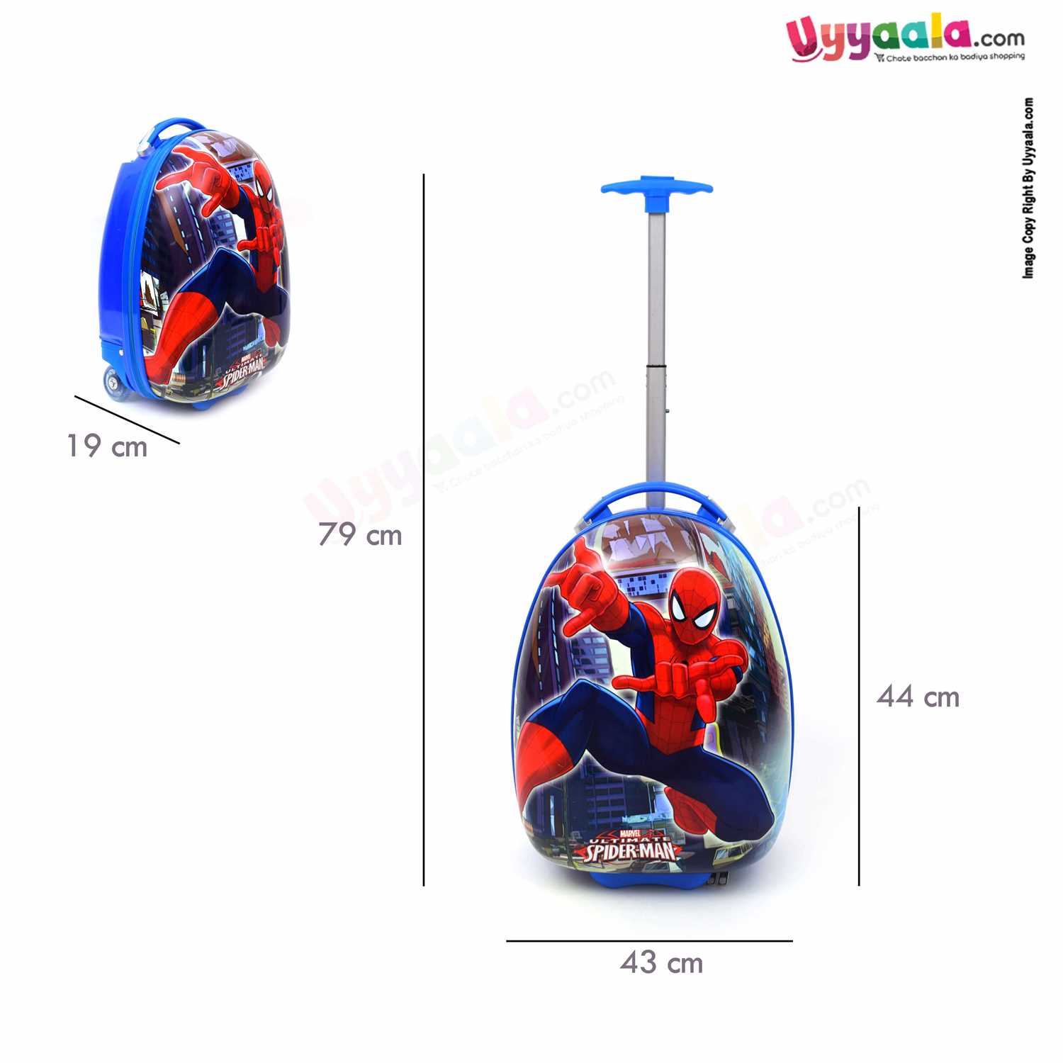 Travel Trolley Bag for Kids with Marvel Ultimate Spider Man Print 17 Inches - Blue