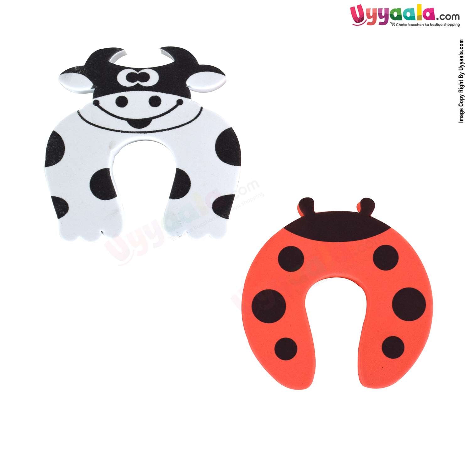 DR GYM Safety Corner Door Guard For Kids Safety With Animal Shapes, 2 pack- Red & White