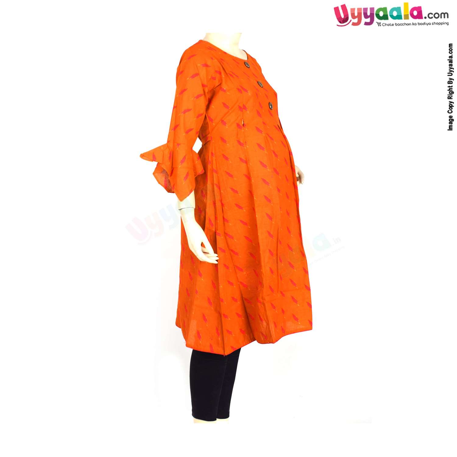 CEE 18 cotton kurti for mother, Orange