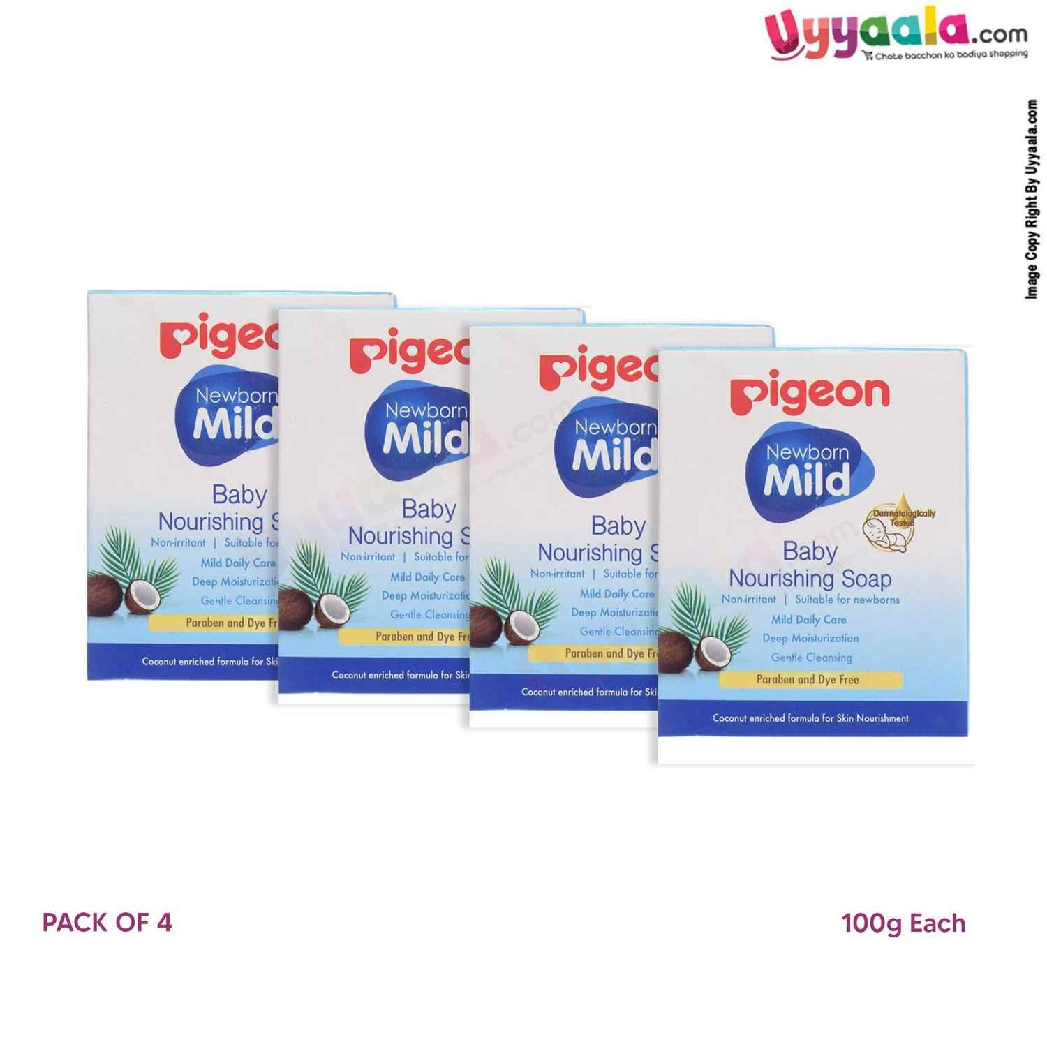 PIGEON New Born Mild Baby Nourishing Soap Pack of  4 - 100g Each