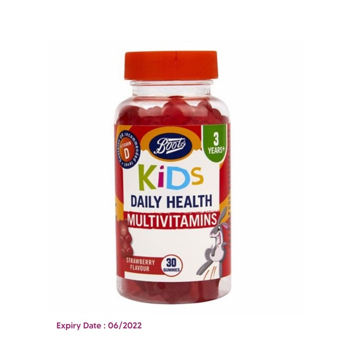 BOOTS Kids Daily Health Multivitamin Gummies - Strawberry Flavor, 30 Gummies 3+Y