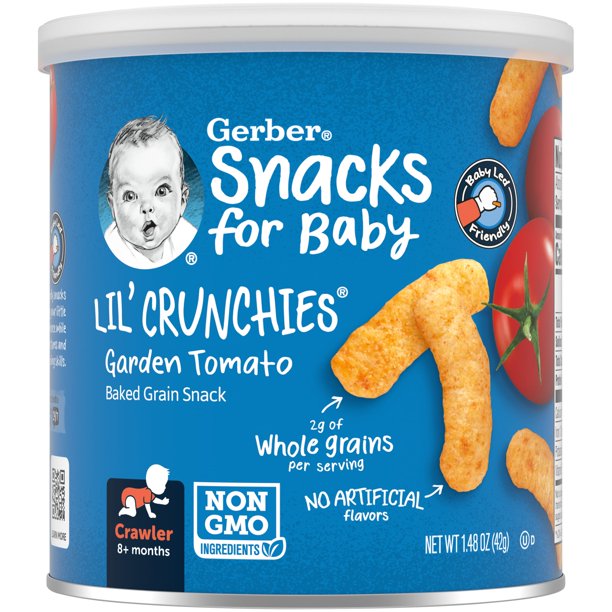 GERBER Lil' crunchies - garden tomato, naturally flavored baby snack - 42g, 8 + months