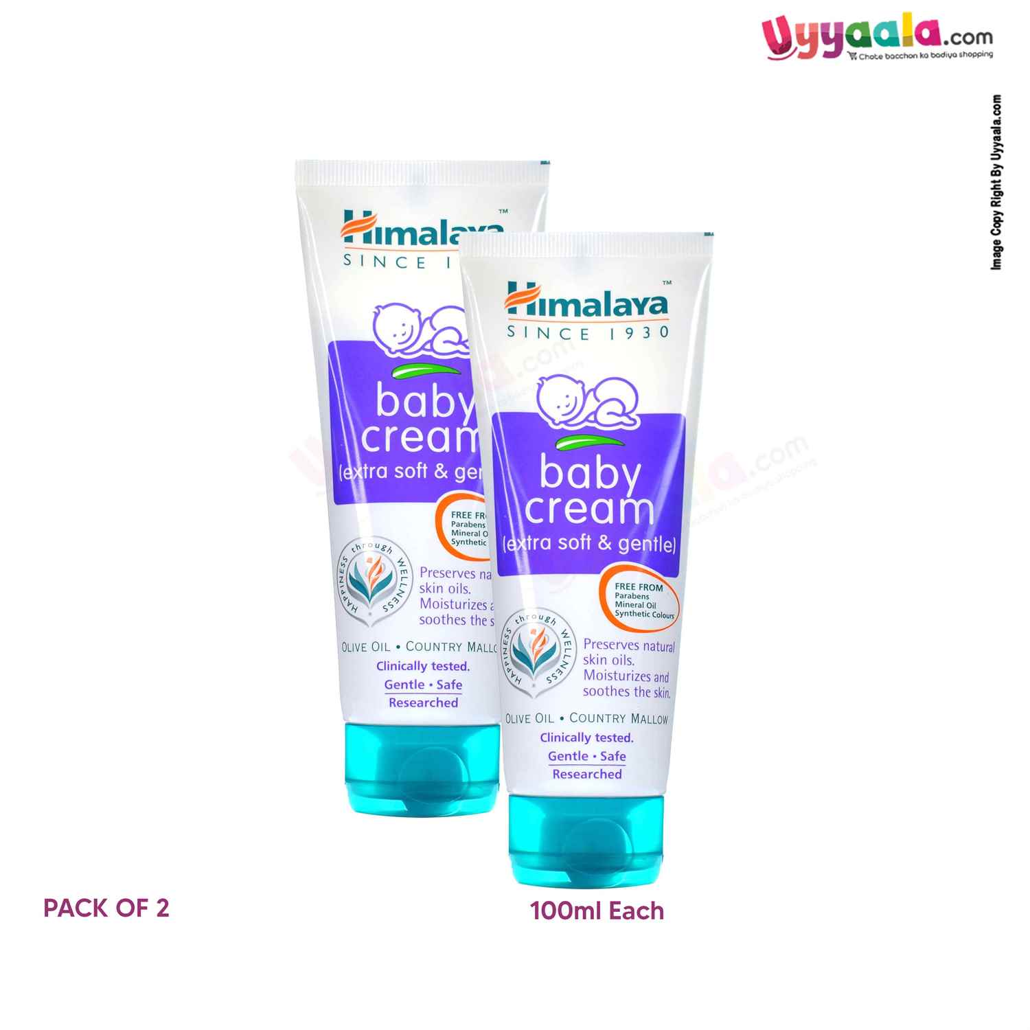 HIMALAYA Baby Cream Extra Soft & Gentle Pack of 2 (100ml Each)