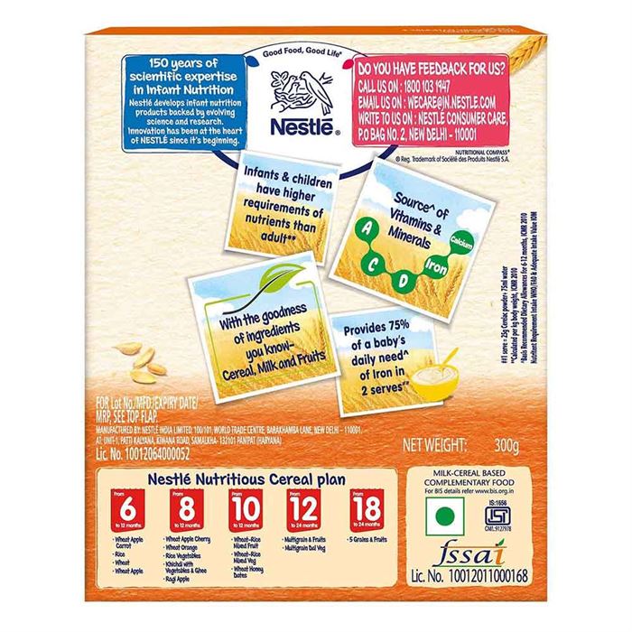 Buy Nestle Cerelac Baby Cereal with Milk, Wheat & Orange - 300gms Online in India at uyyaala.com