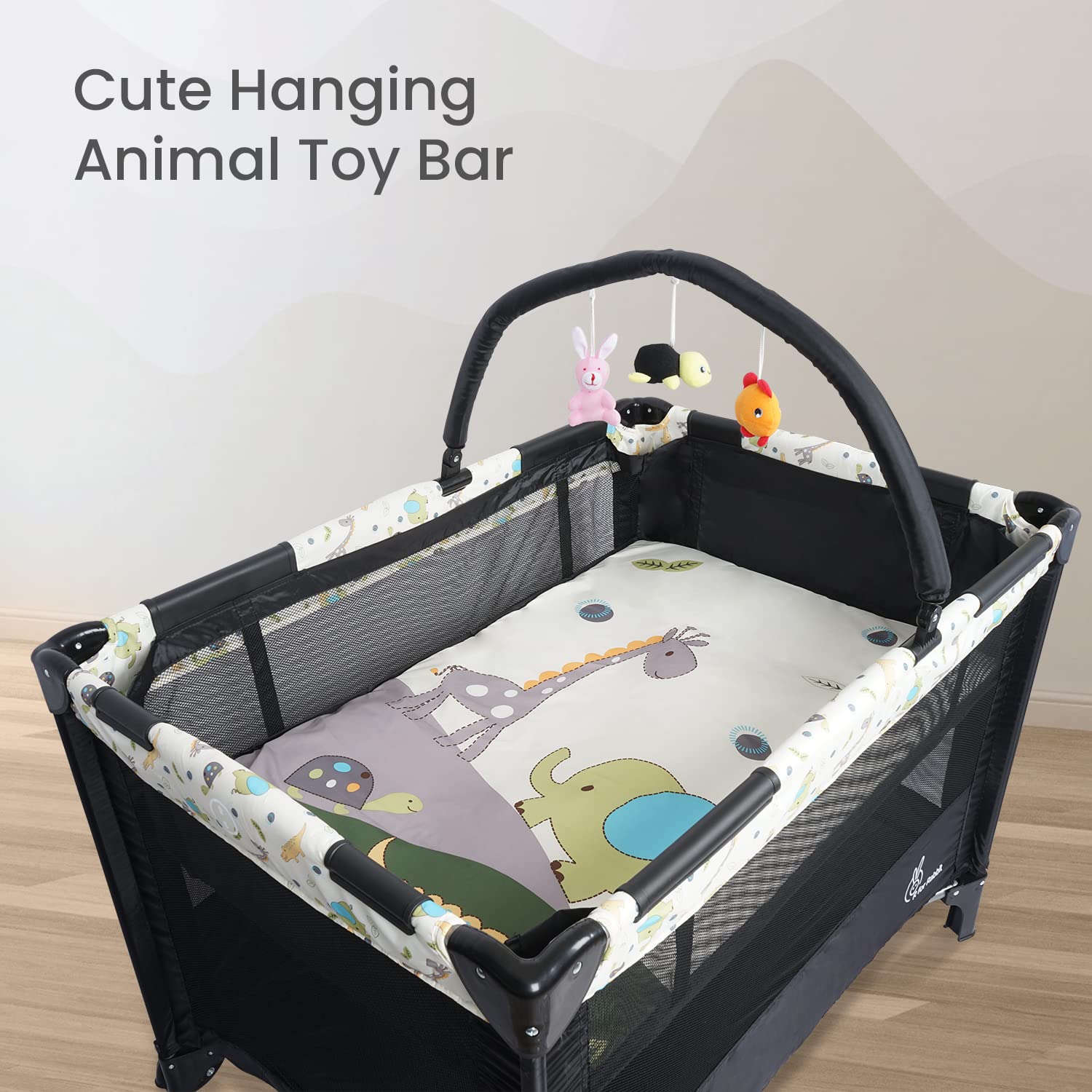 R FOR RABBIT Hide and Seek Elite Smart Folding Baby Bed Cot (Play Pen) for Kids of 0 to 3 years