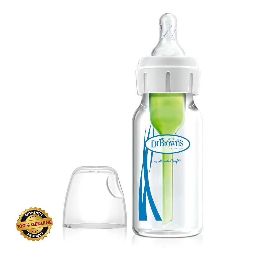 Dr Browns Glass feeding Bottle narrow neck options+ anti colic 120ml,0+months