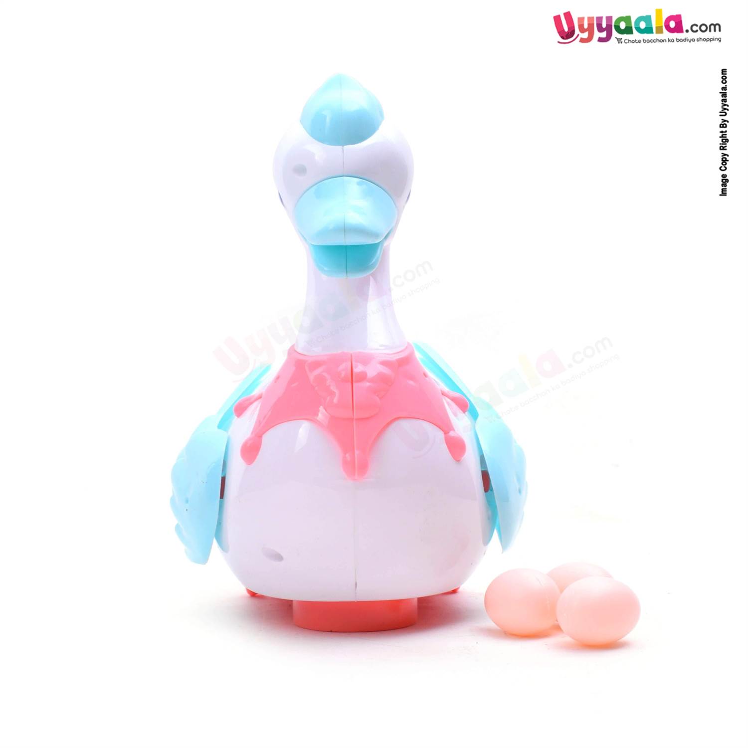 Swan Will Lay Eggs Battery Operated Toy With Light & Music 3+Y Age - White-Blue