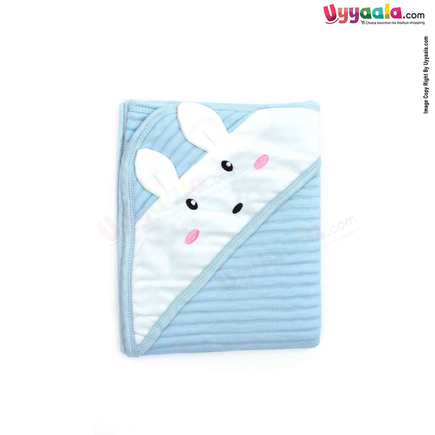Thermal Hood Blanket Rabbit Character 0-24m Age,Blue