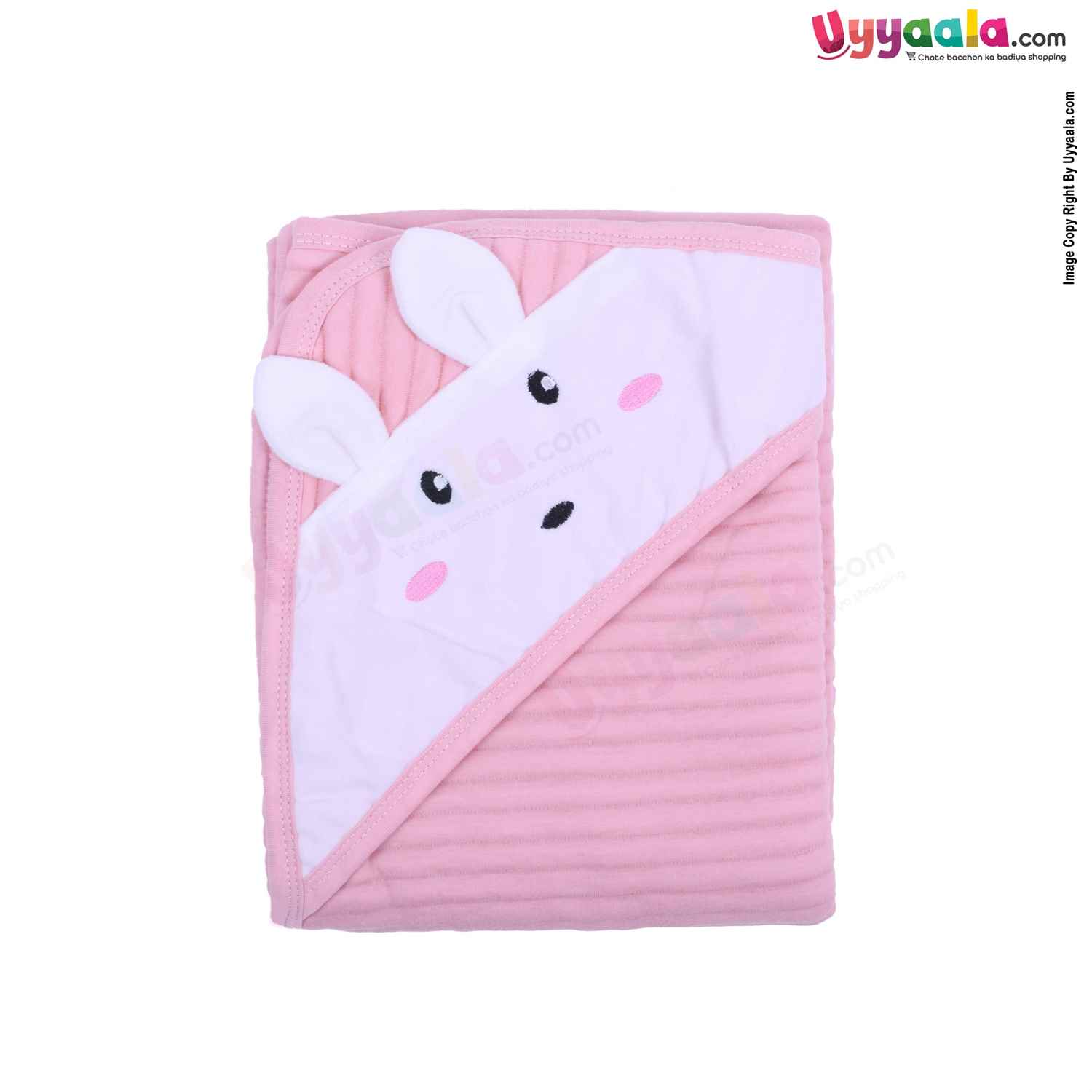 Thermal Hood Blanket Rabbit Character 0-24m Age,Pink