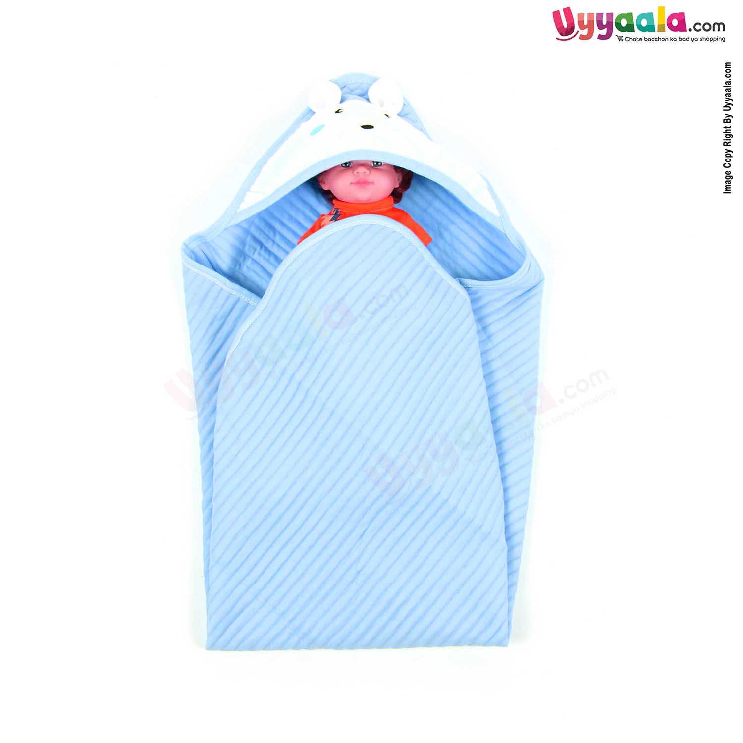 Thermal Hood Blanket Rabbit Character 0-24m Age,Blue