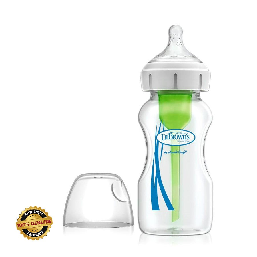 Dr Browns Glass feeding Bottle wide neck options+ anti colic 270ml, 0 + months