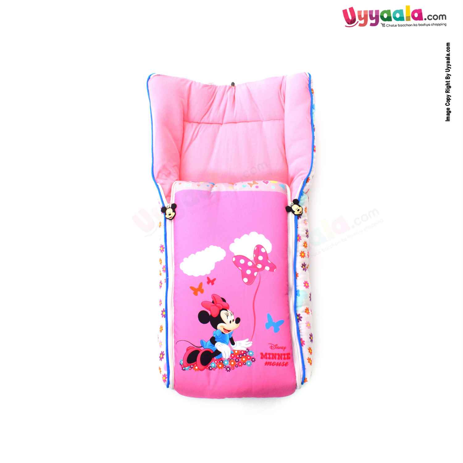 DISNEY Baby Cotton Carry Nest (Sleeping Bag) - Minnie Mouse Print, Pink, 0+m