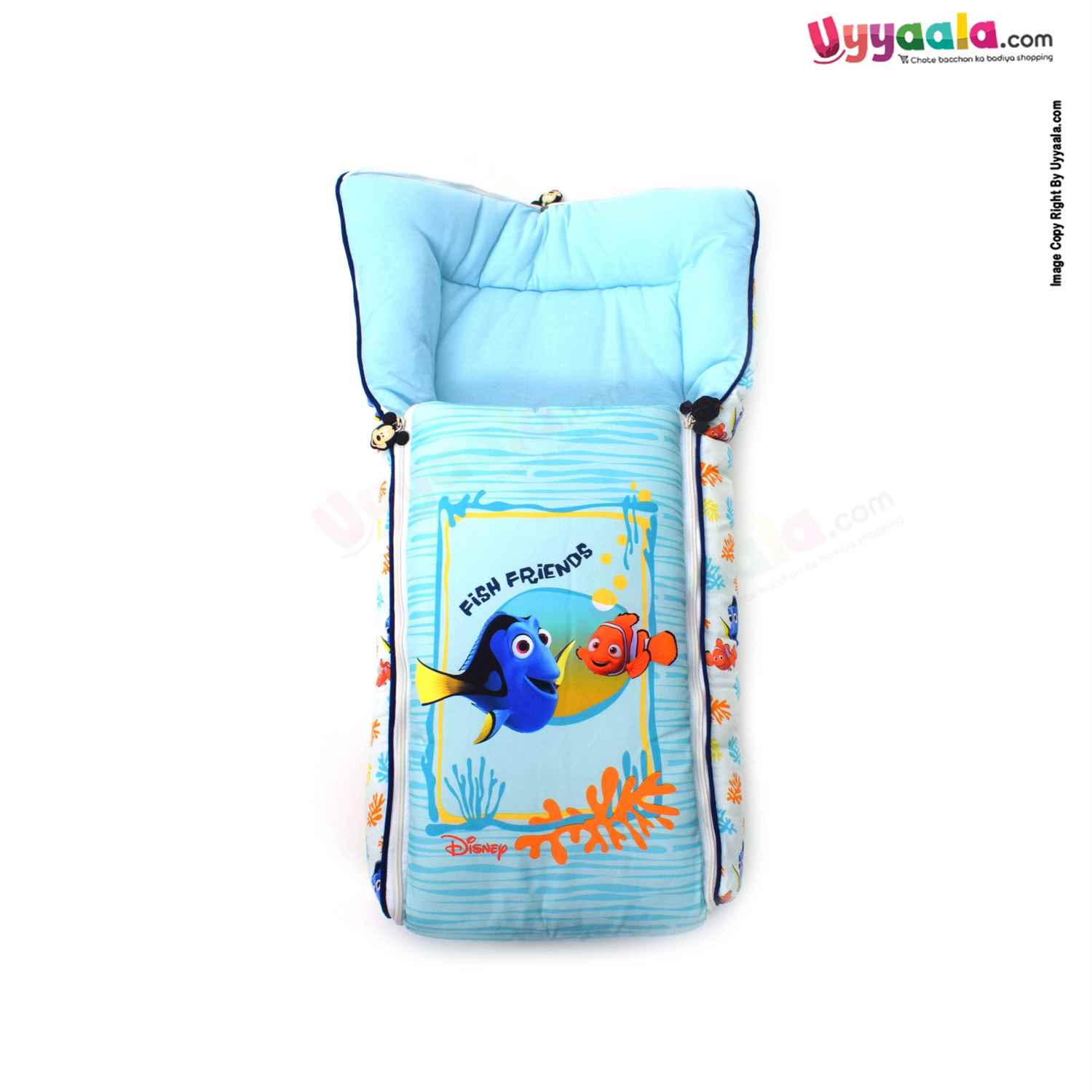 DISNEY Baby Carry Nest (Sleeping Bag) Cotton Fish Print 0+m Age, Blue