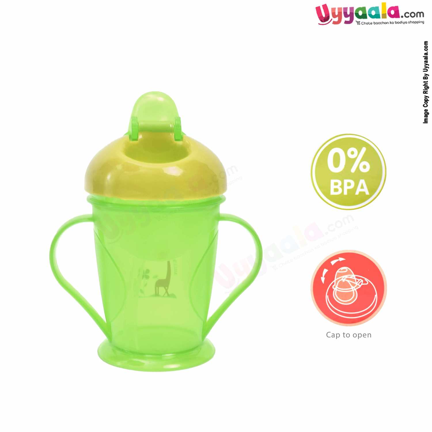 MUMLOVE Twin Handle Baby Sippy Cup Straw model Spout Sipper With Giraffe Print 180ml
