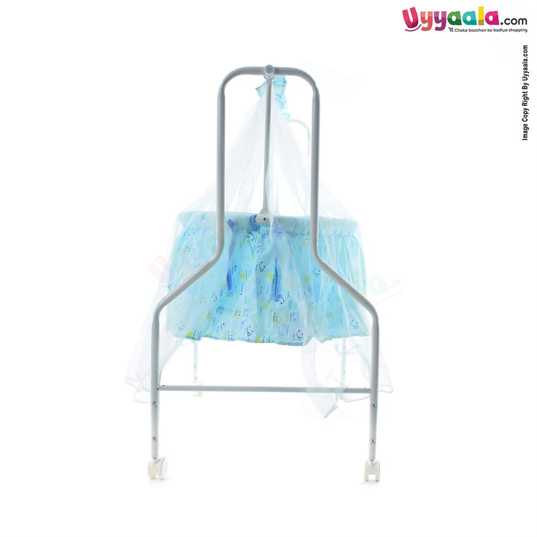 Baby Cradle With Protection Mosquito Net & Wheel Locking System