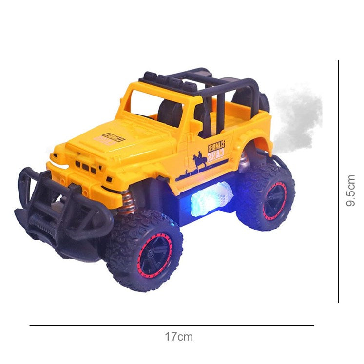 R/C Off Road Jeep Toy with Steam emitting, Music & Lights, 6+Years - Yellow