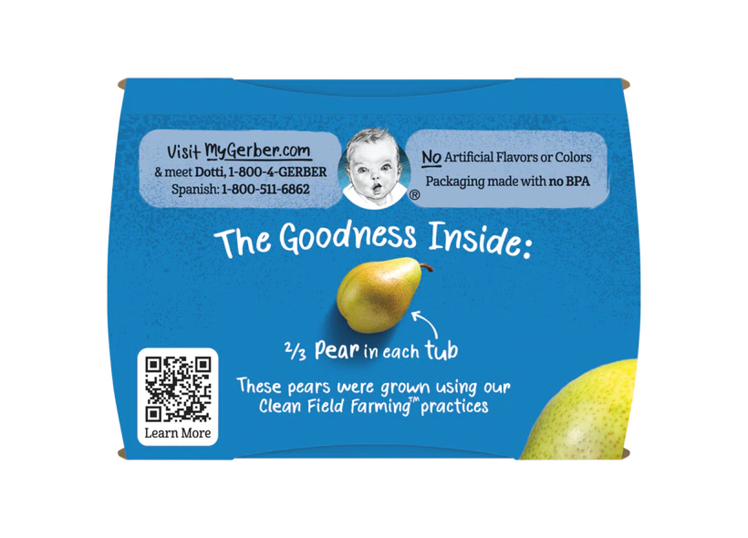 Gerber puree 2nd food pear flavored snack for babies