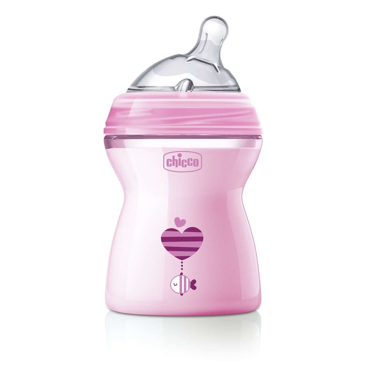 Chicco Feeding bottle Wide neck Natural feeding Pink 250ml 2m+